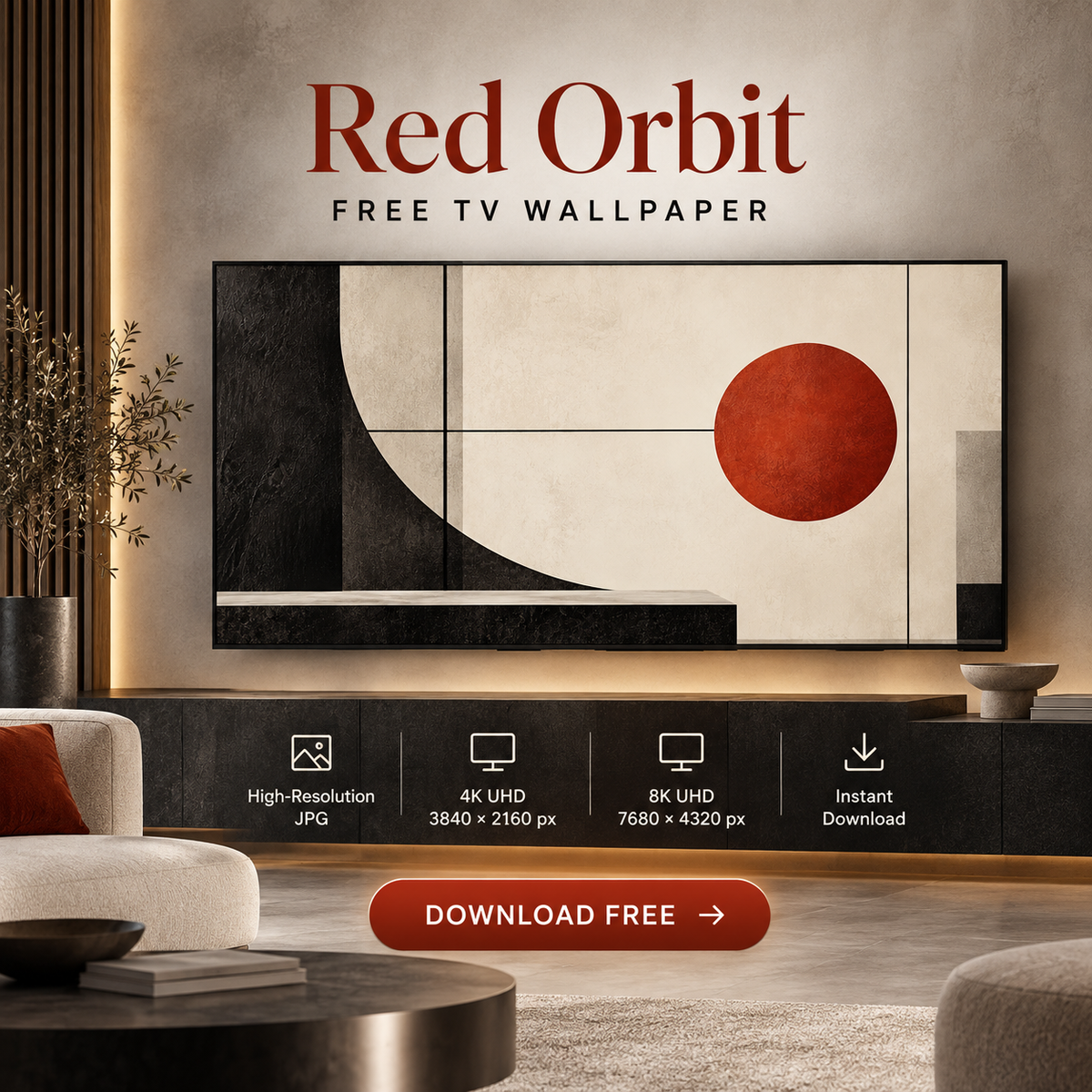Red Orbit – Free 4K & 8K TV Wallpaper