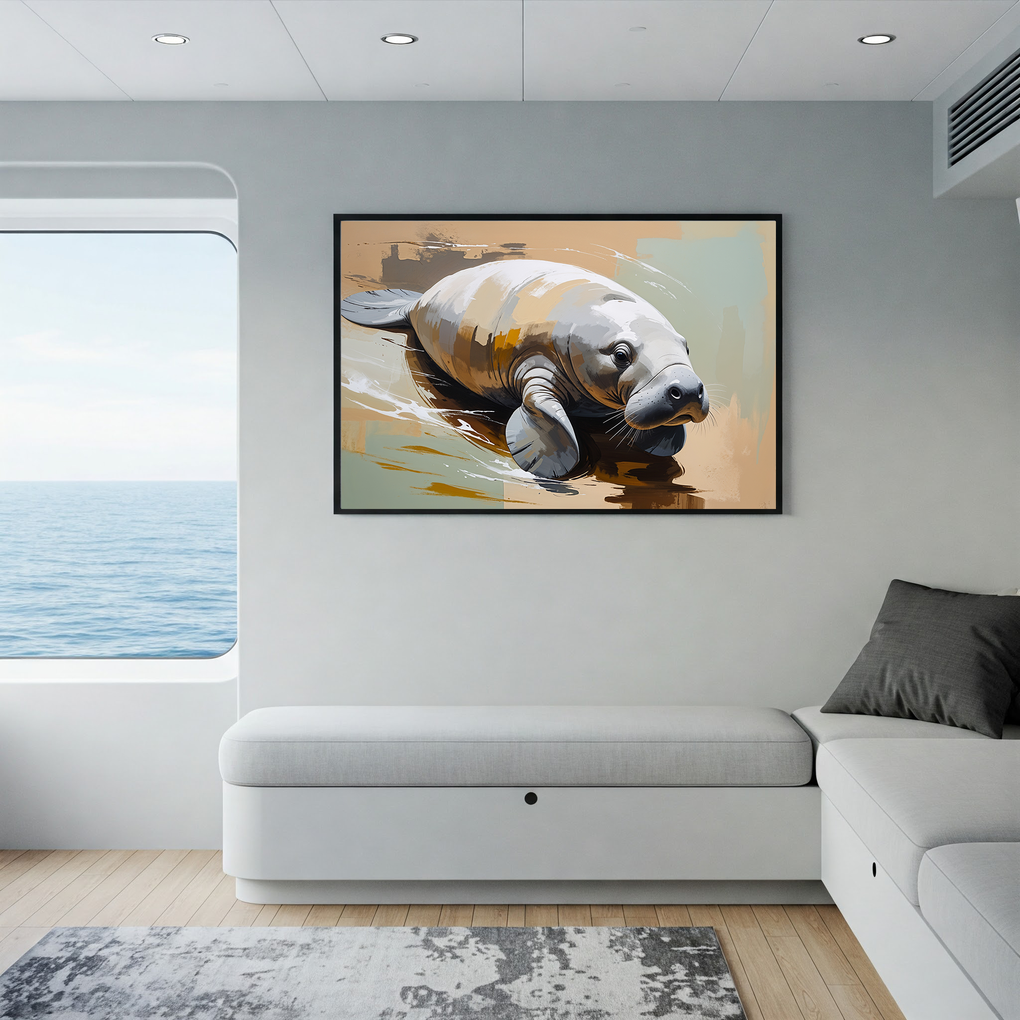 Abstract Manatee Painting Wall Art | Digital Download