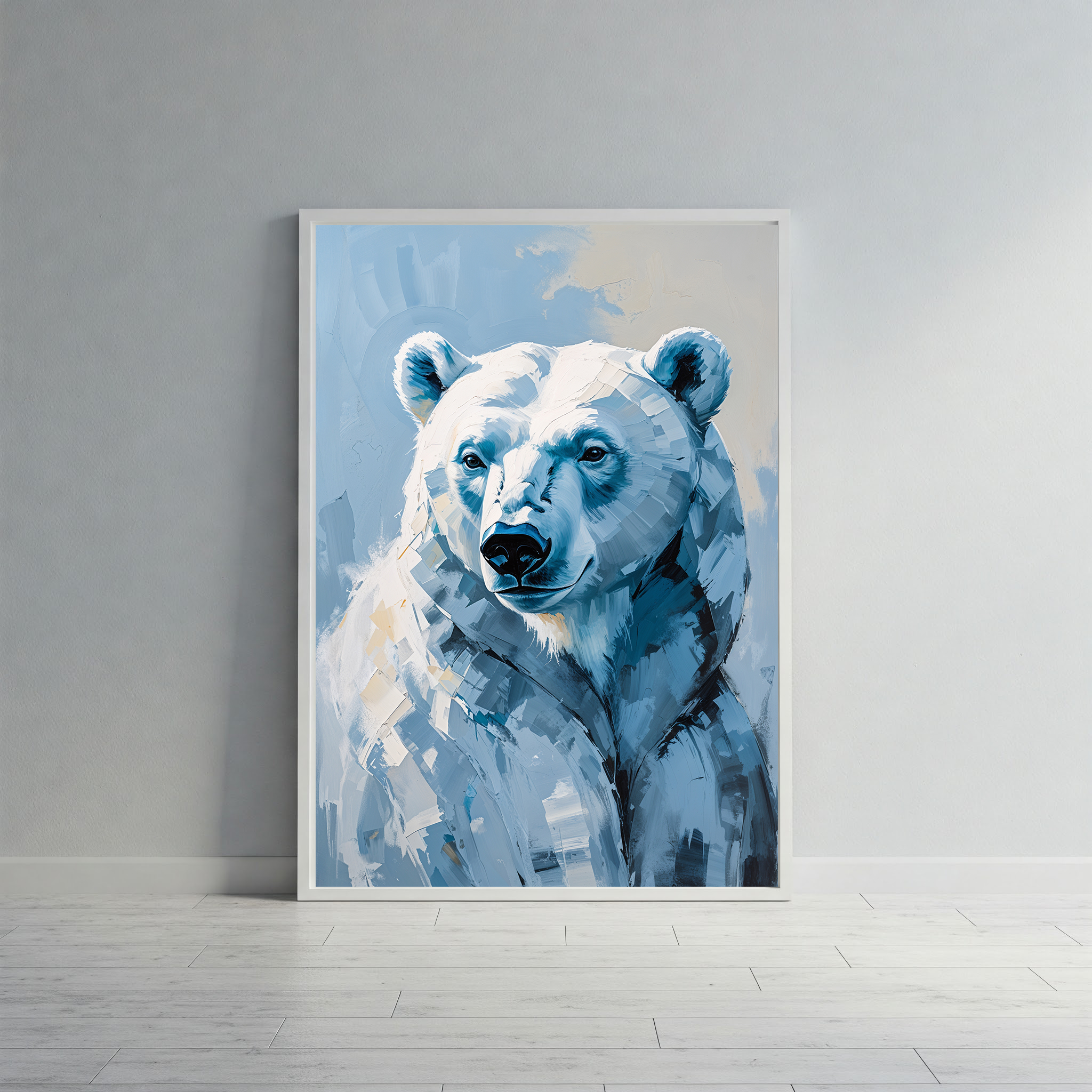 Abstract Polar Bear Portrait Wall Art Print | Digital Download