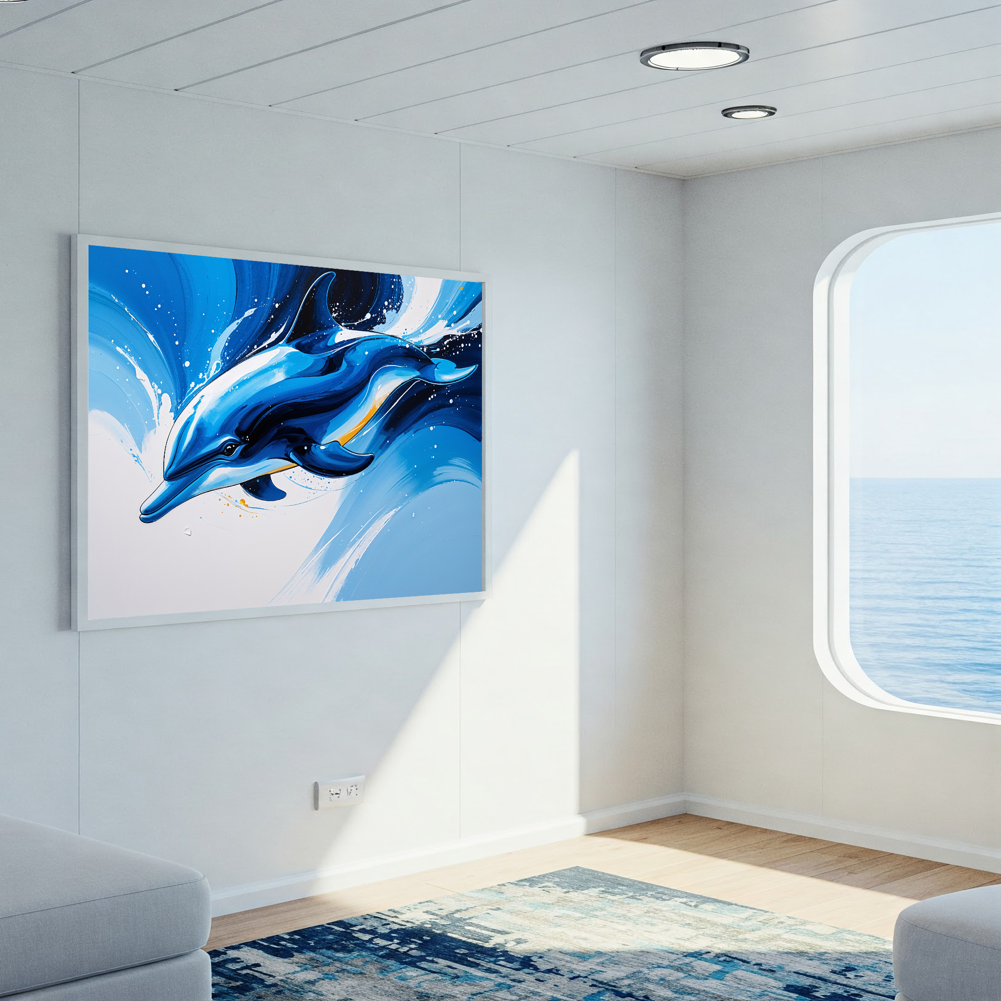 Abstract Dolphin II Art Print | Digital Download