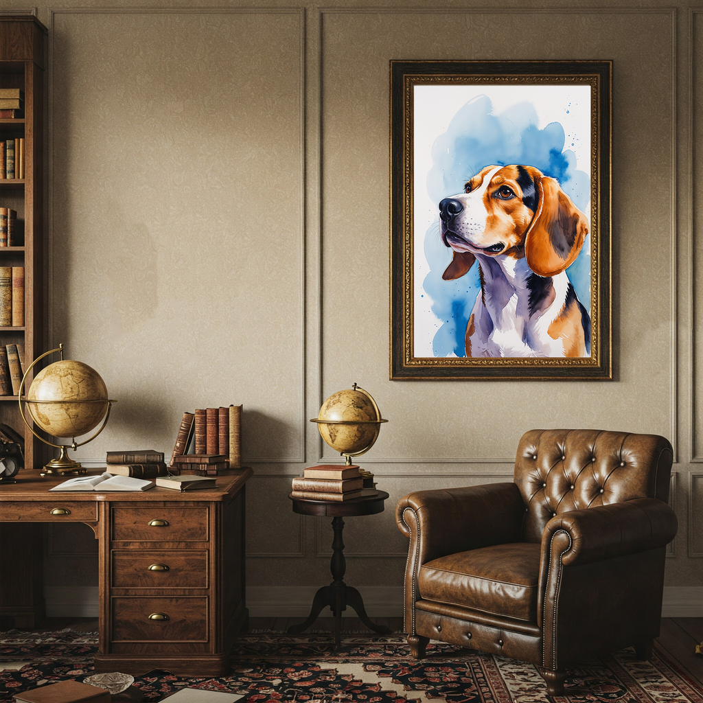 Watercolor Beagle Dog Art Print | Digital Download