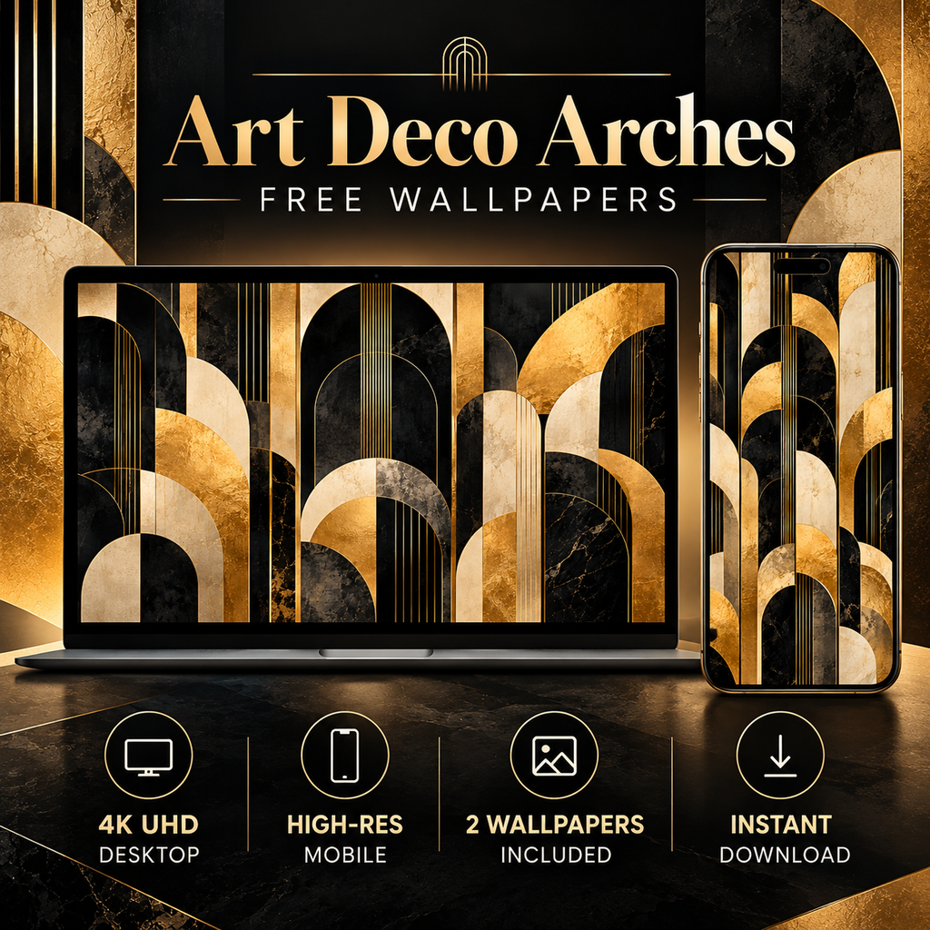 Art Deco Arches – Free 4K Wallpaper | Digital Download