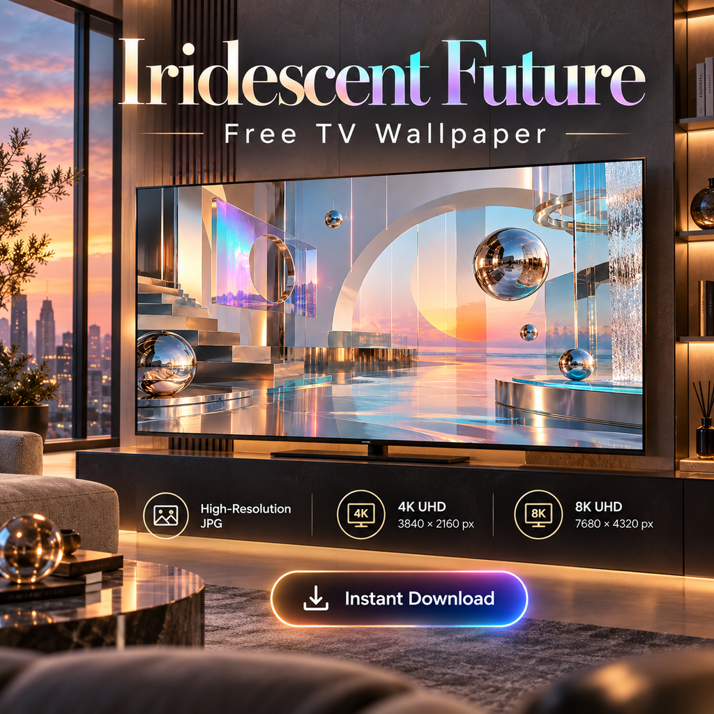 Iridescent Future – Free 4K & 8K TV Wallpaper