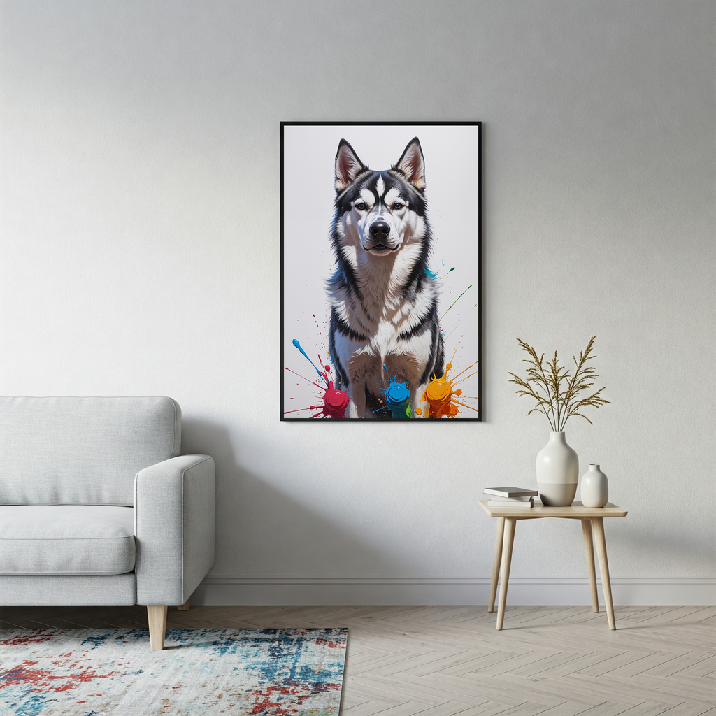 Colorful Husky Dog Art | Digital Download Print