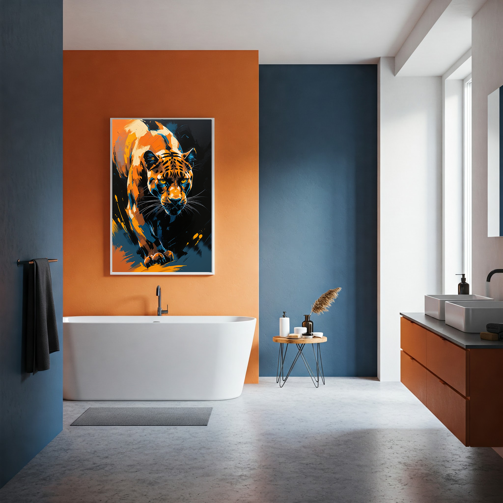 Abstract Panther Portrait Wall Art Print | Digital Download