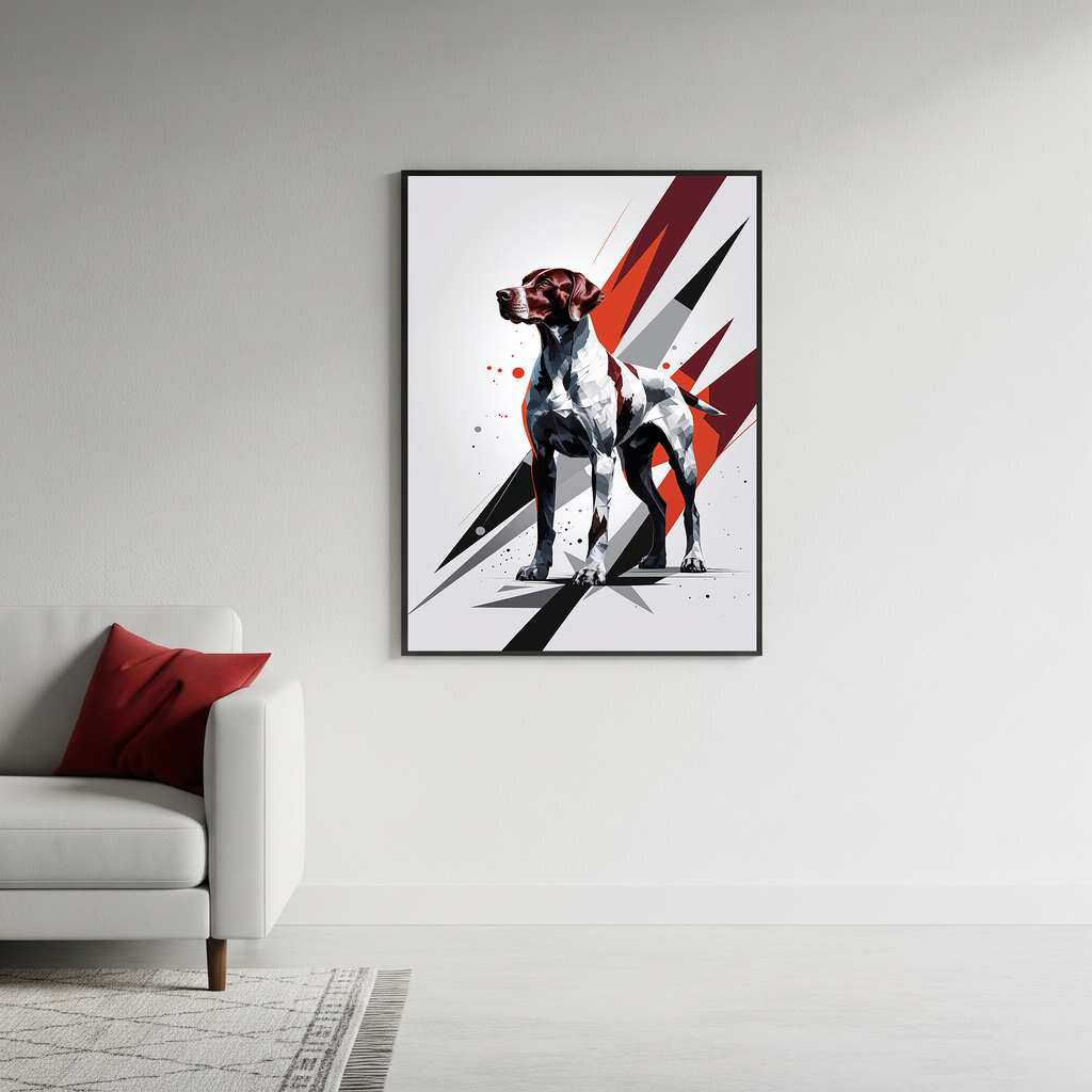 Geometric Pointer Dog Art Print | Digital Download