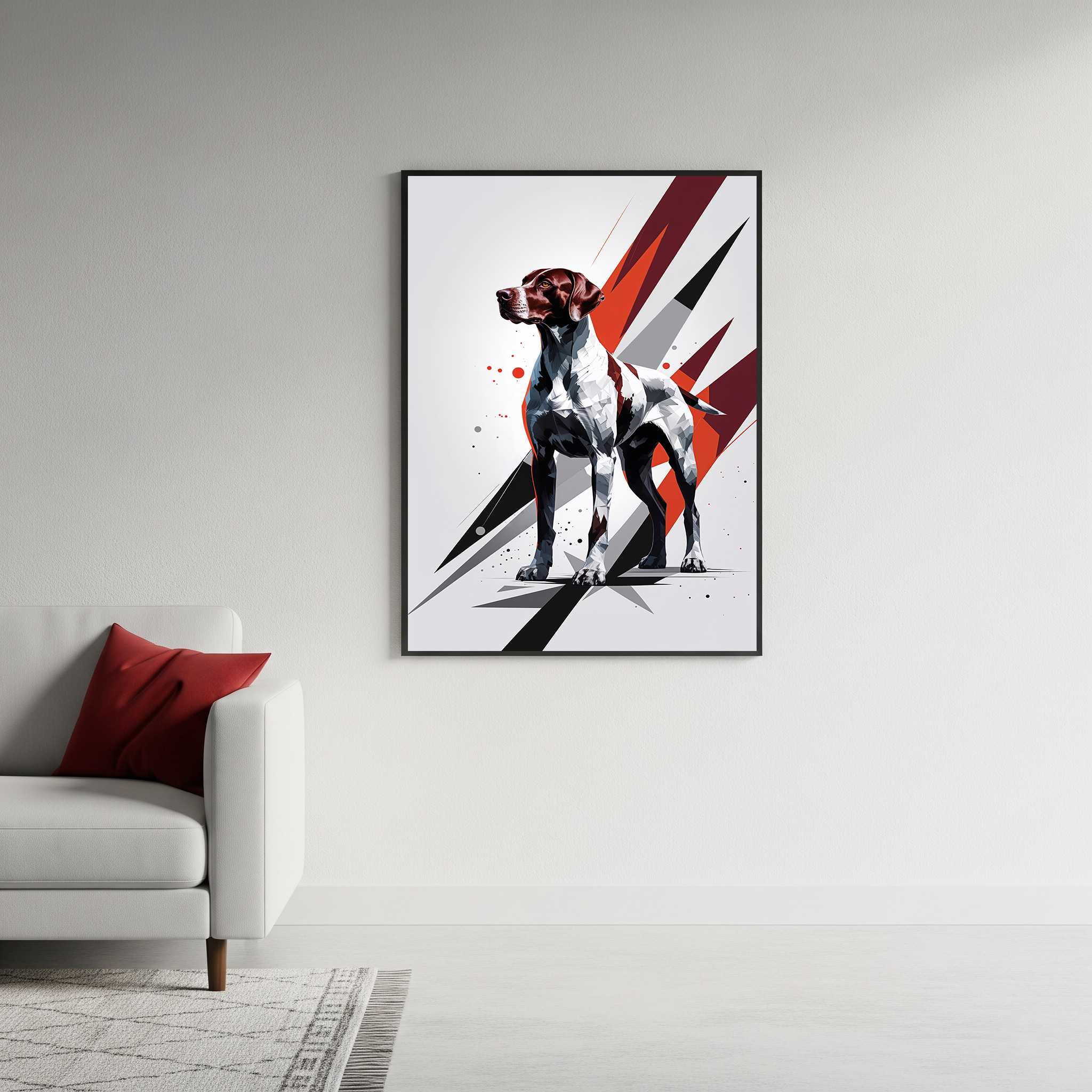 Geometric Pointer Dog Art Print | Digital Download