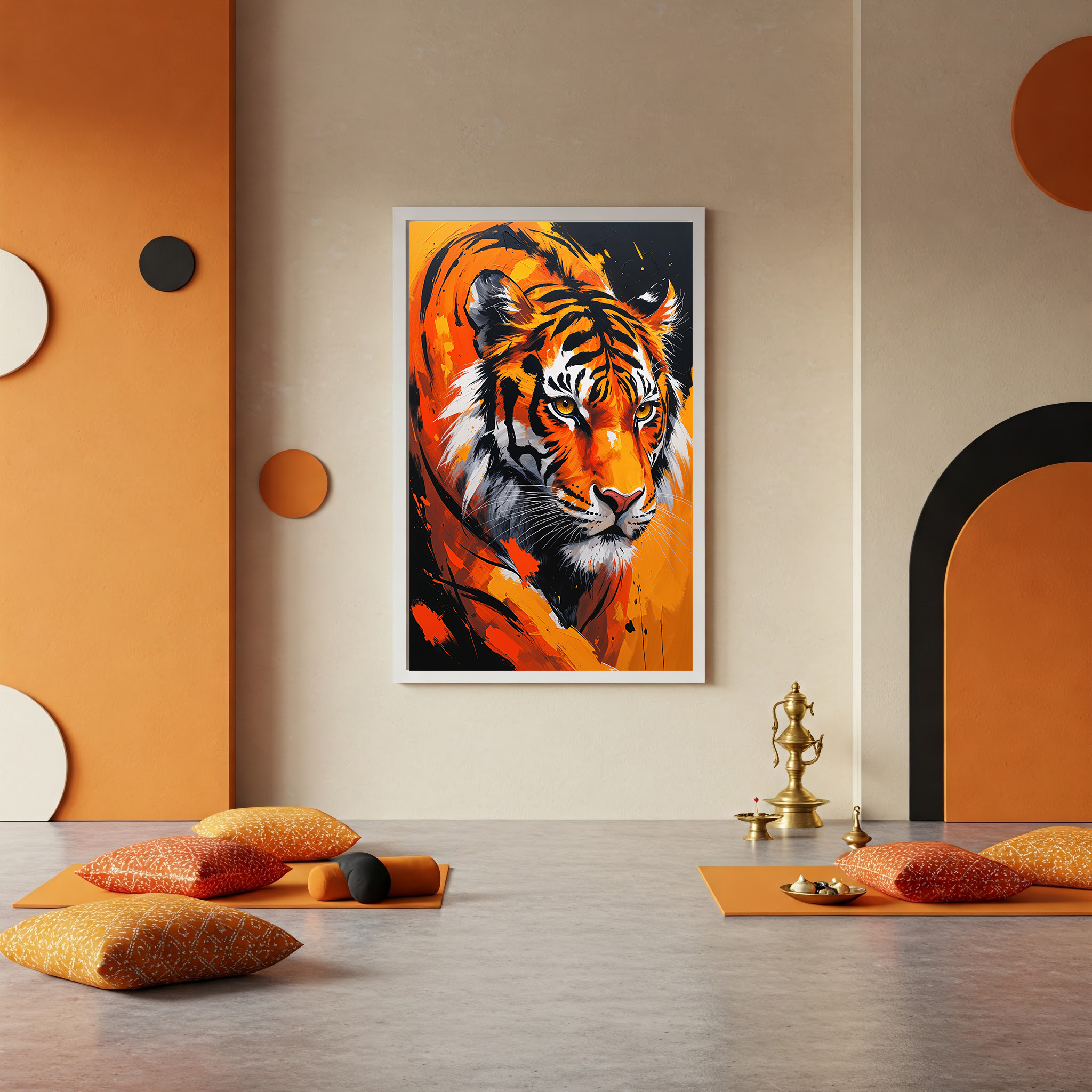 Abstract Tiger Portrait Wall Art Print | Digital Download