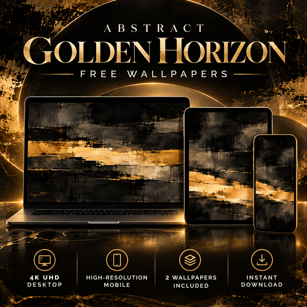 Abstract Golden Horizon – Free 4K Wallpaper | Digital Download
