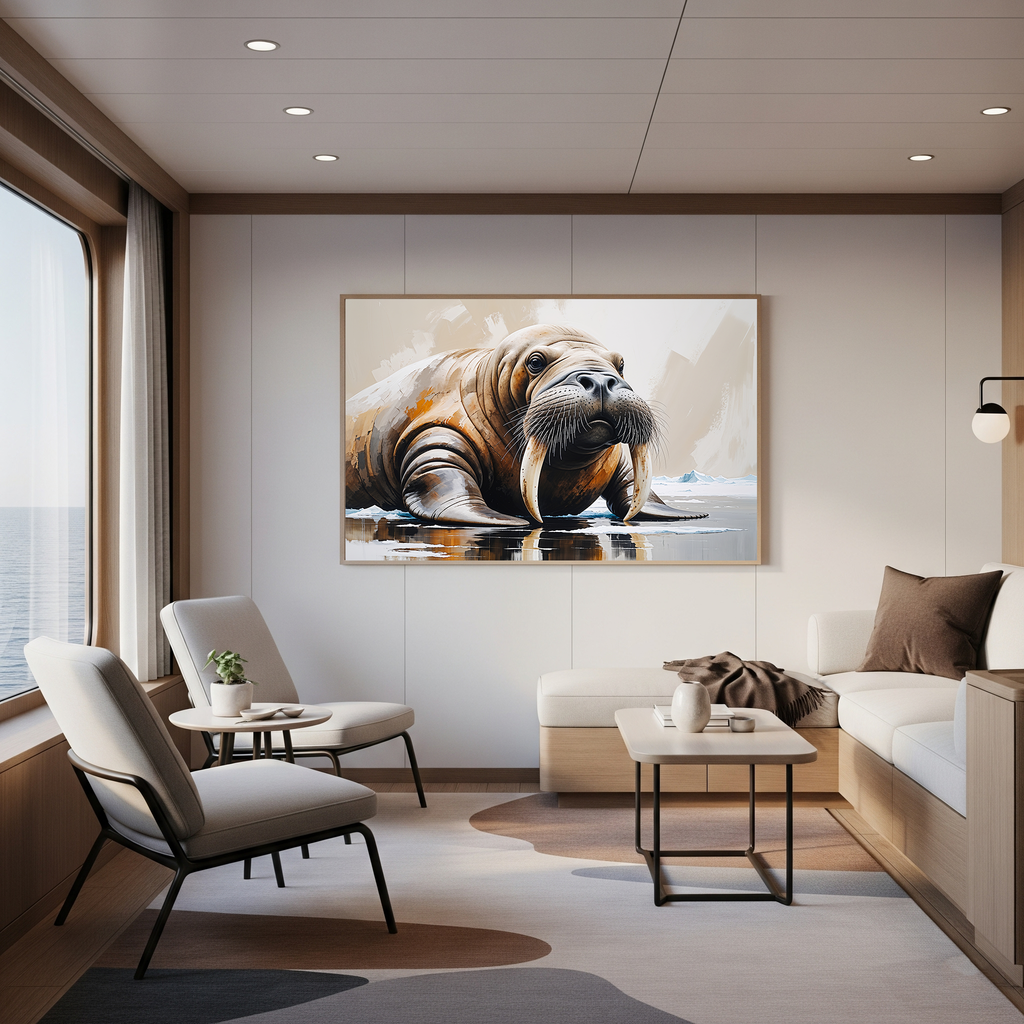 Abstract Walrus Arctic Wildlife Painting Art | Digital Download
