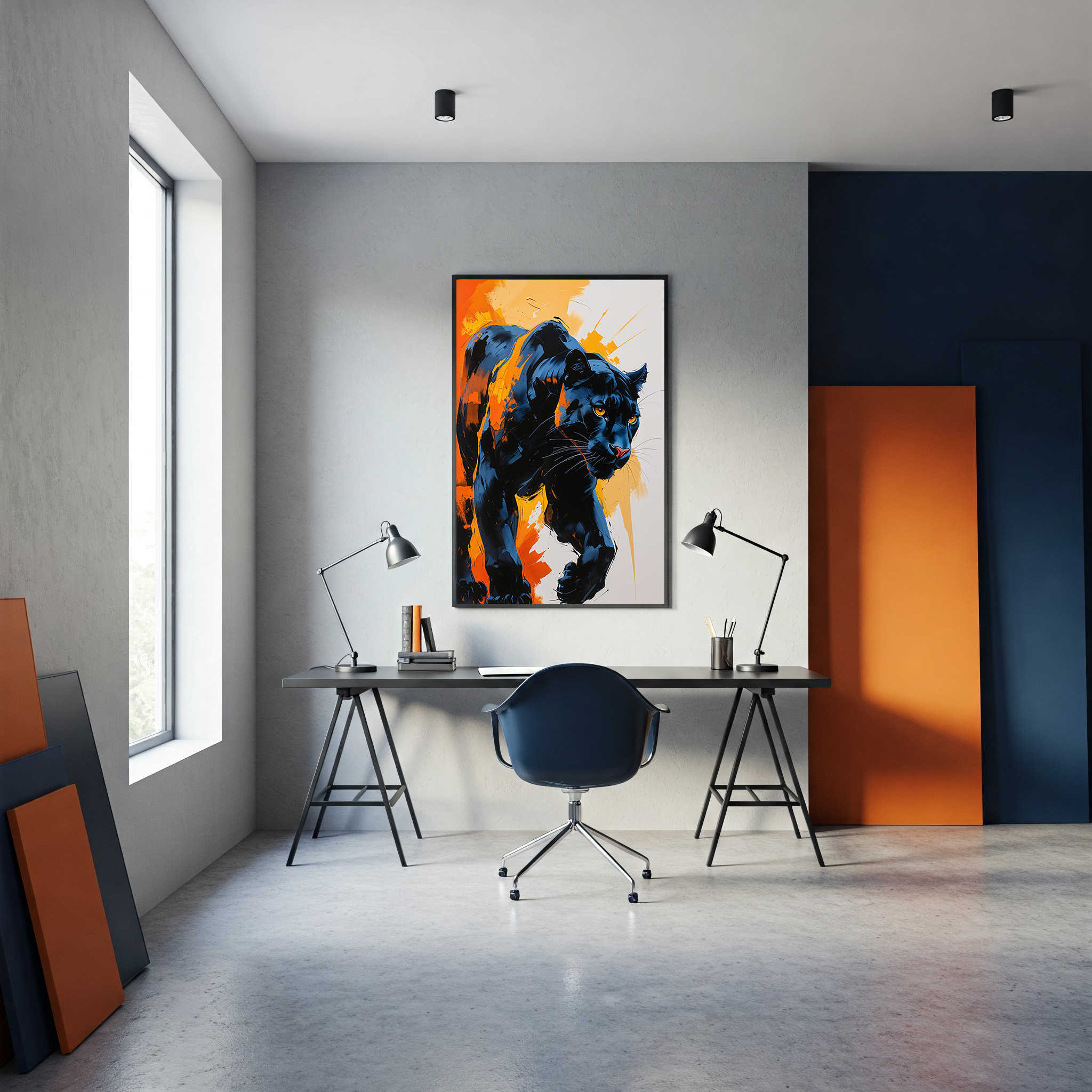 Abstract Black Panther Wall Art Print | Digital Download