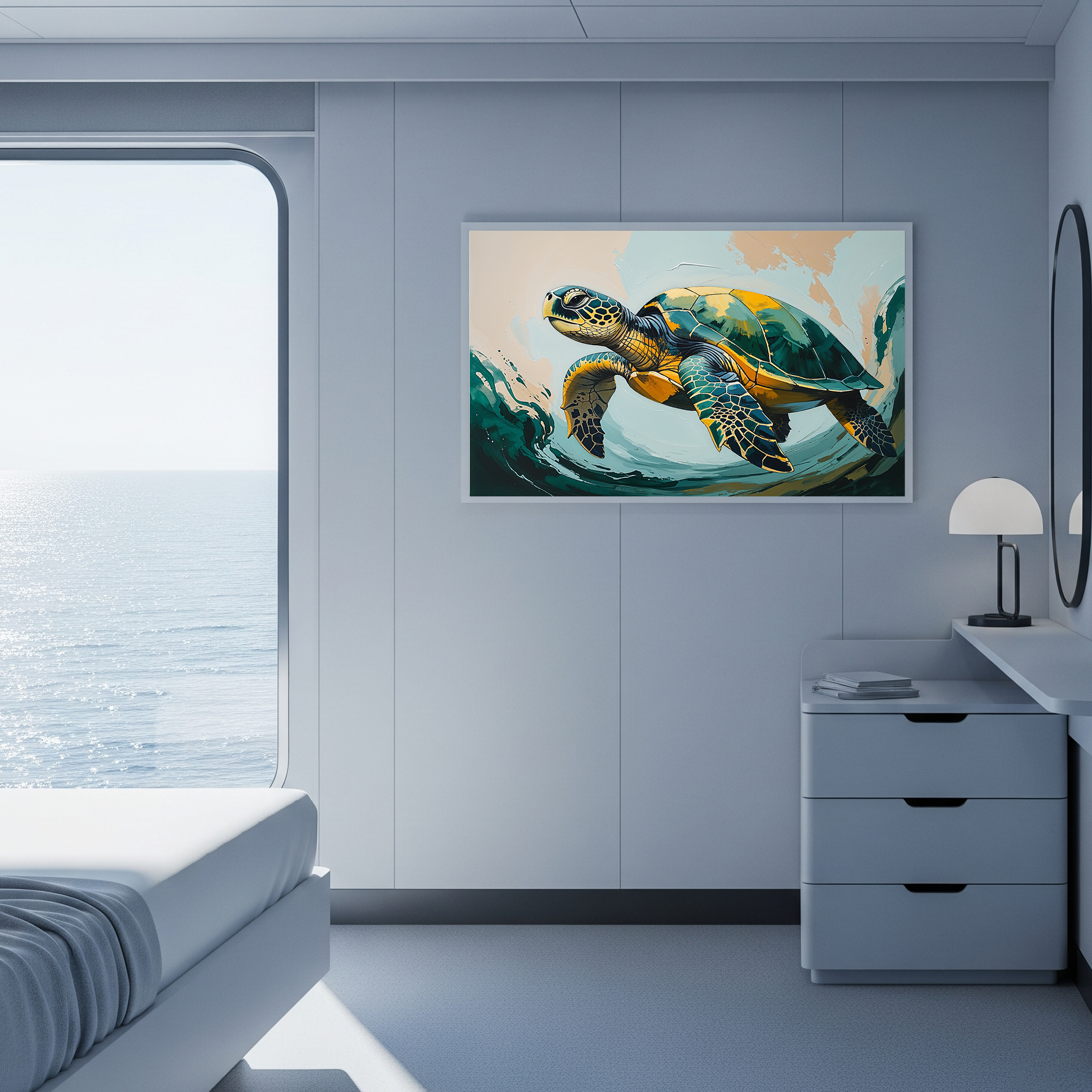 Abstract Sea Turtle Painting Wall Art | Digital Download