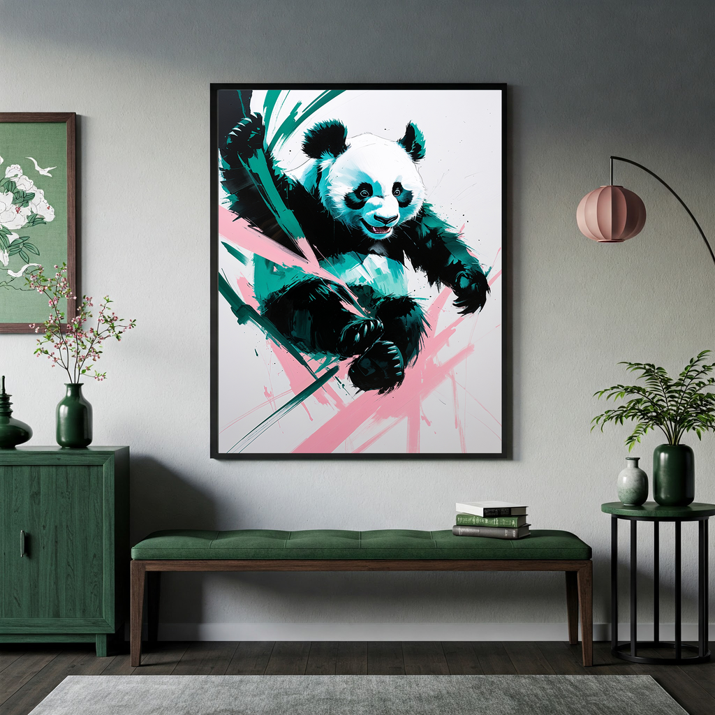 Abstract Panda Bear Wall Art Print | Digital Download