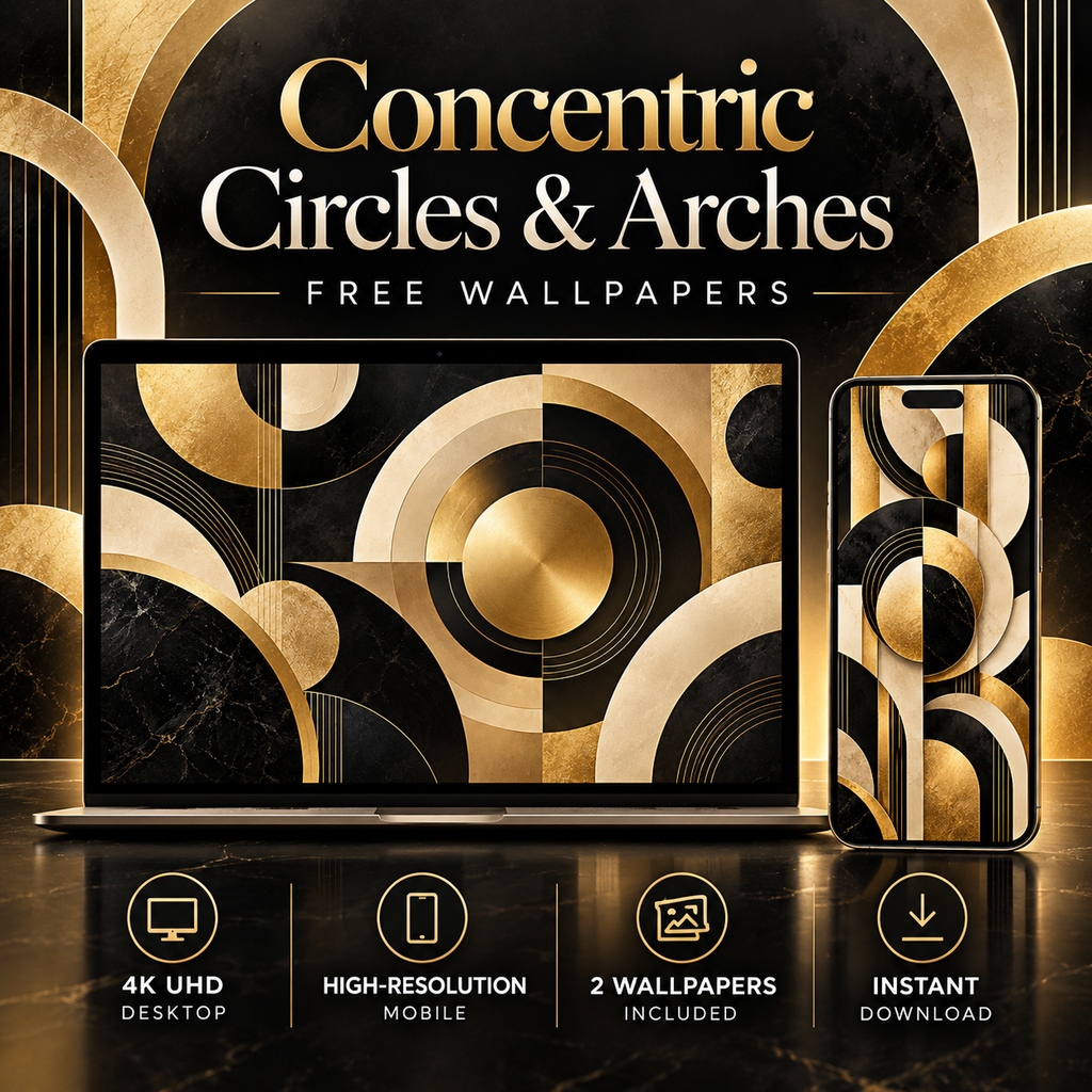 Concentric Circles & Arches – Free 4K Wallpaper | Digital Download