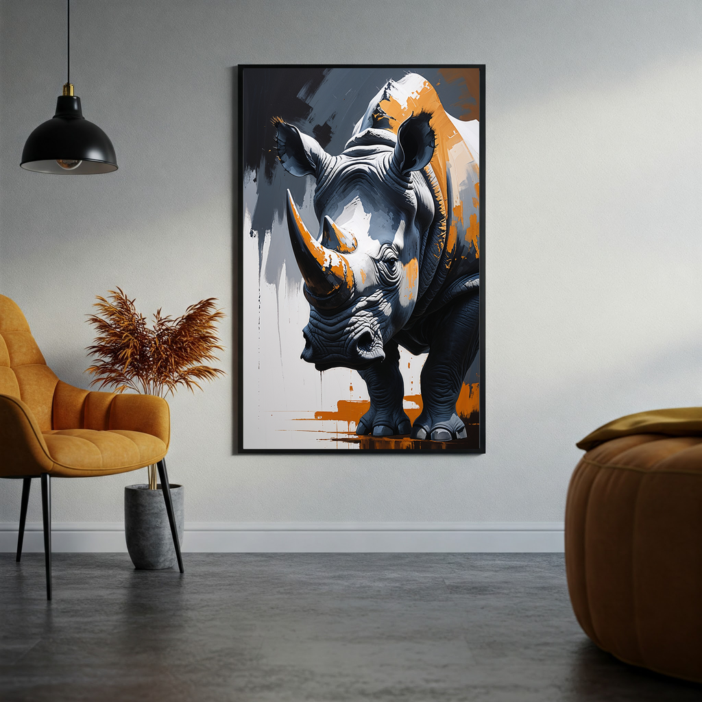 Abstract Rhino Full Body Wall Art | Digital Download