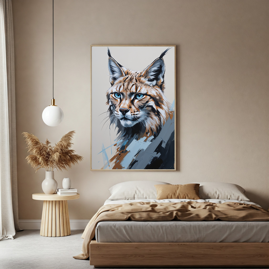 Abstract Lynx Portrait Wall Art | Digital Download