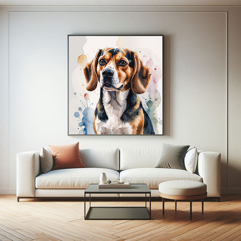 Watercolor Beagle Dog Painting Printable Wall Art — alternate product preview