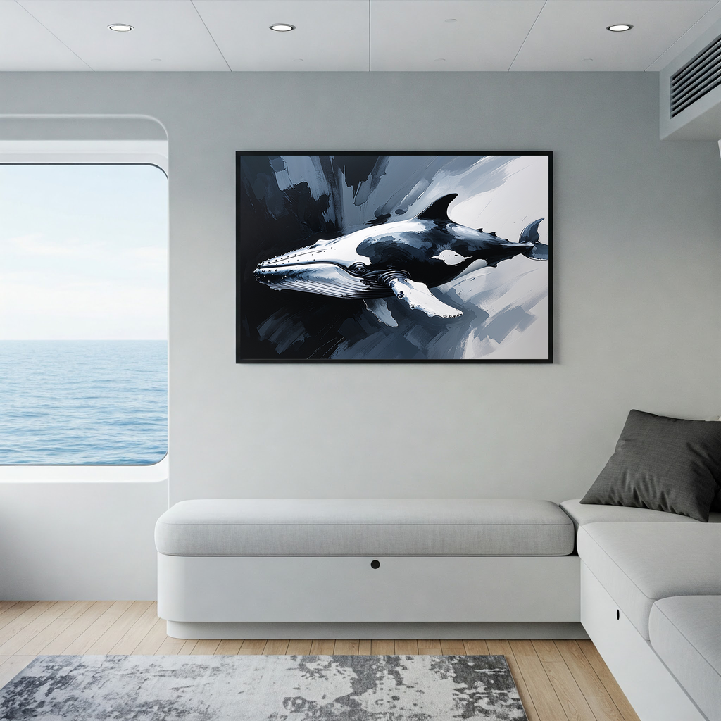 Abstract Blue Whale Art Print | Digital Download