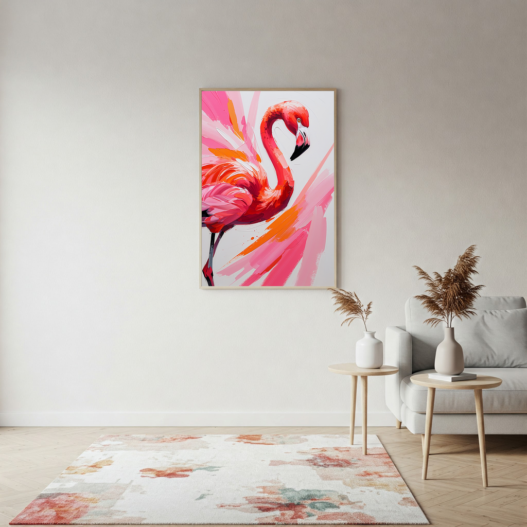 Abstract Flamingo Wall Art | Digital Download