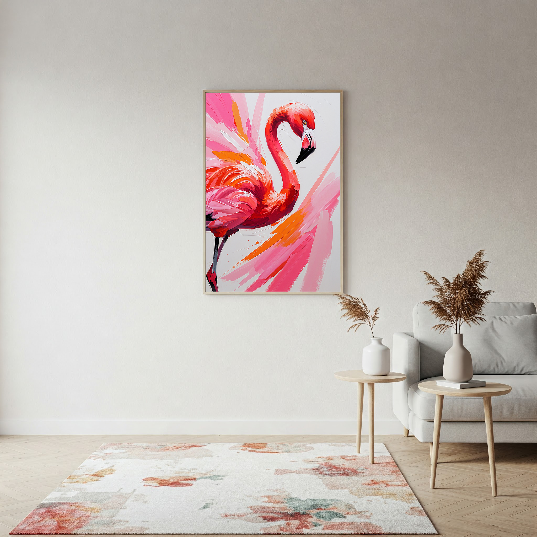 Abstract Flamingo Wall Art | Digital Download