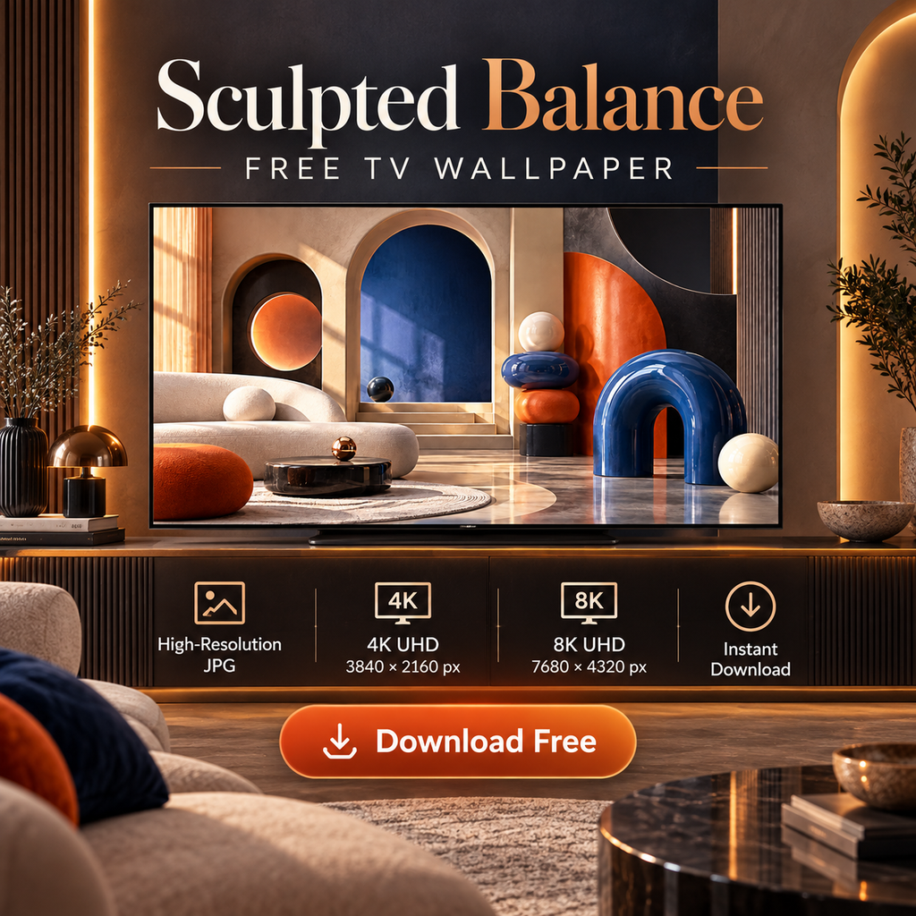 Sculpted Balance – Free 4K & 8K TV Wallpaper