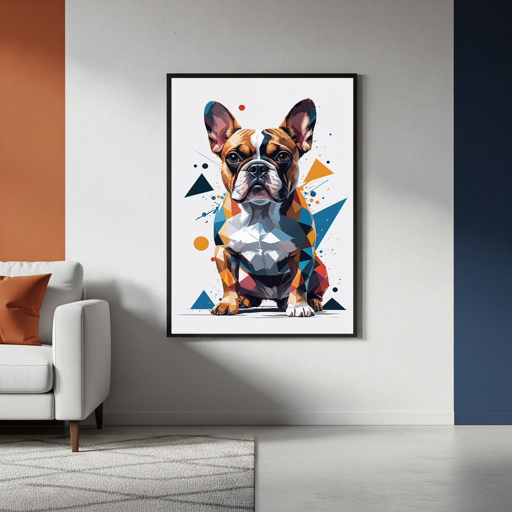 Geometric French Bulldog Art Print - Digital Download