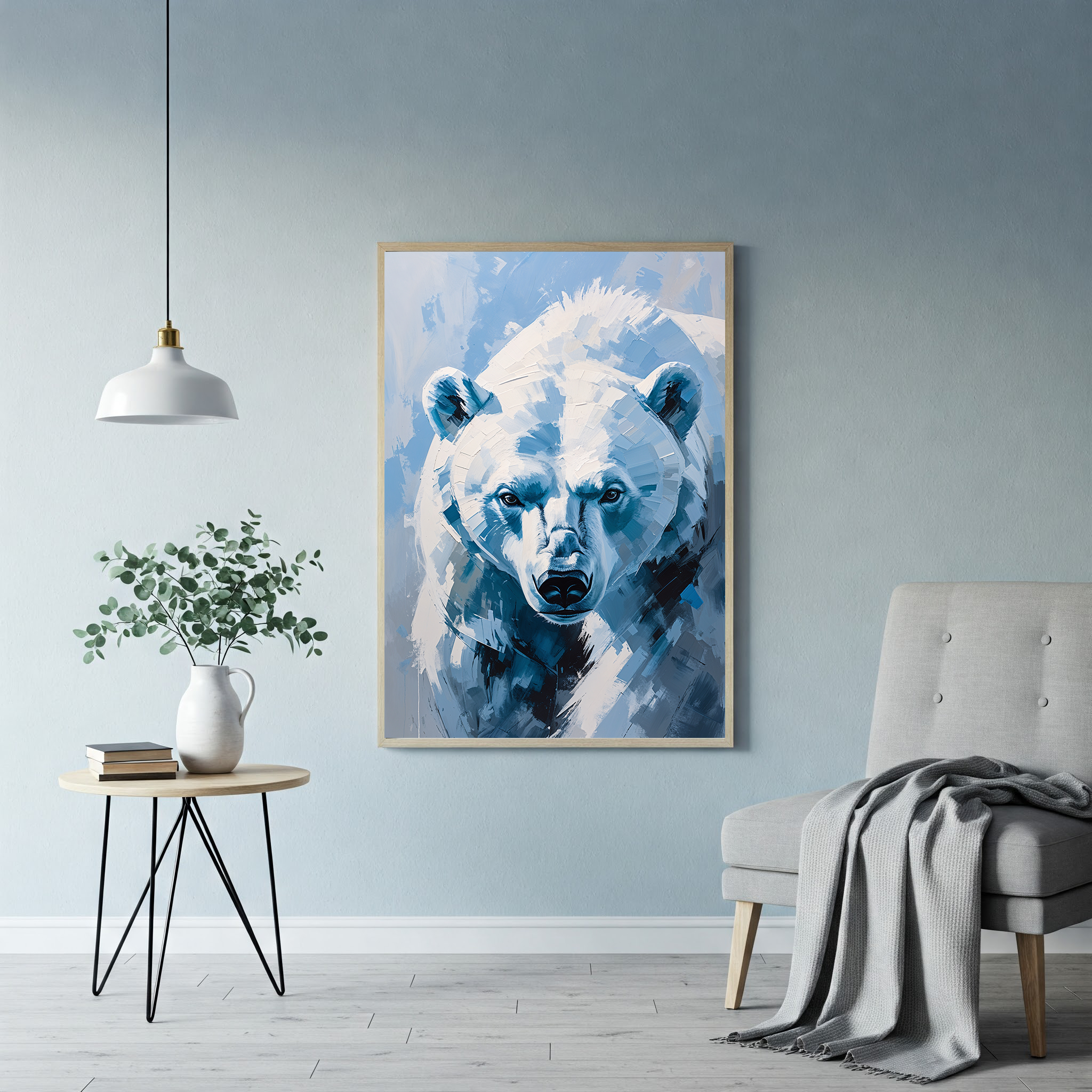 Abstract Polar Bear Wall Art | Digital Download