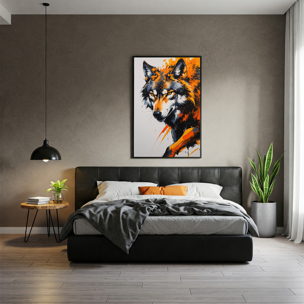 Abstract Wolf Face Wall Art Print | Digital Download