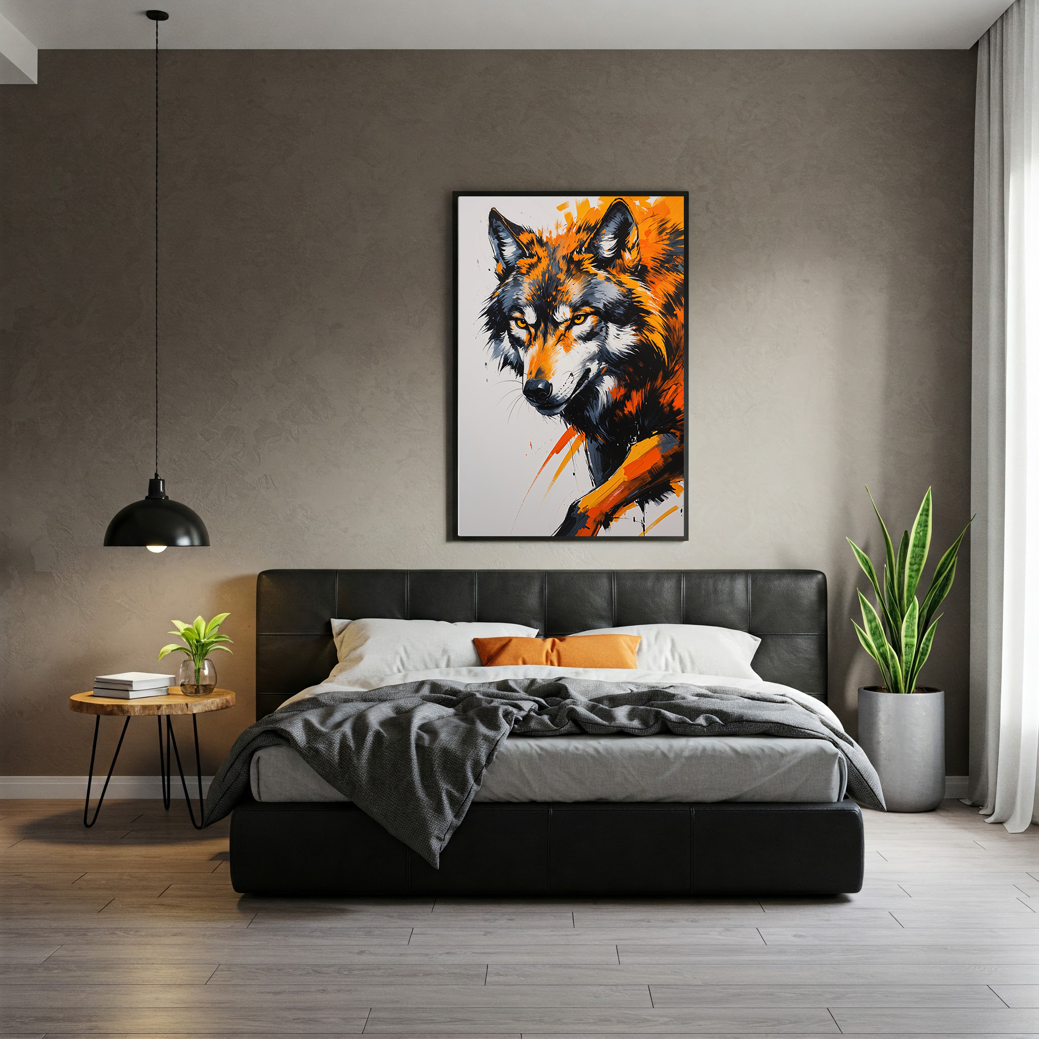 Abstract Wolf Face Wall Art Print | Digital Download