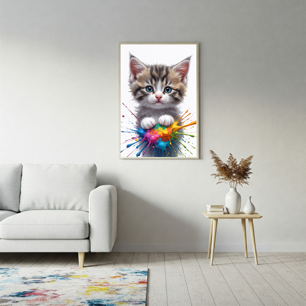 Colorful Kitten Art | Digital Download Print