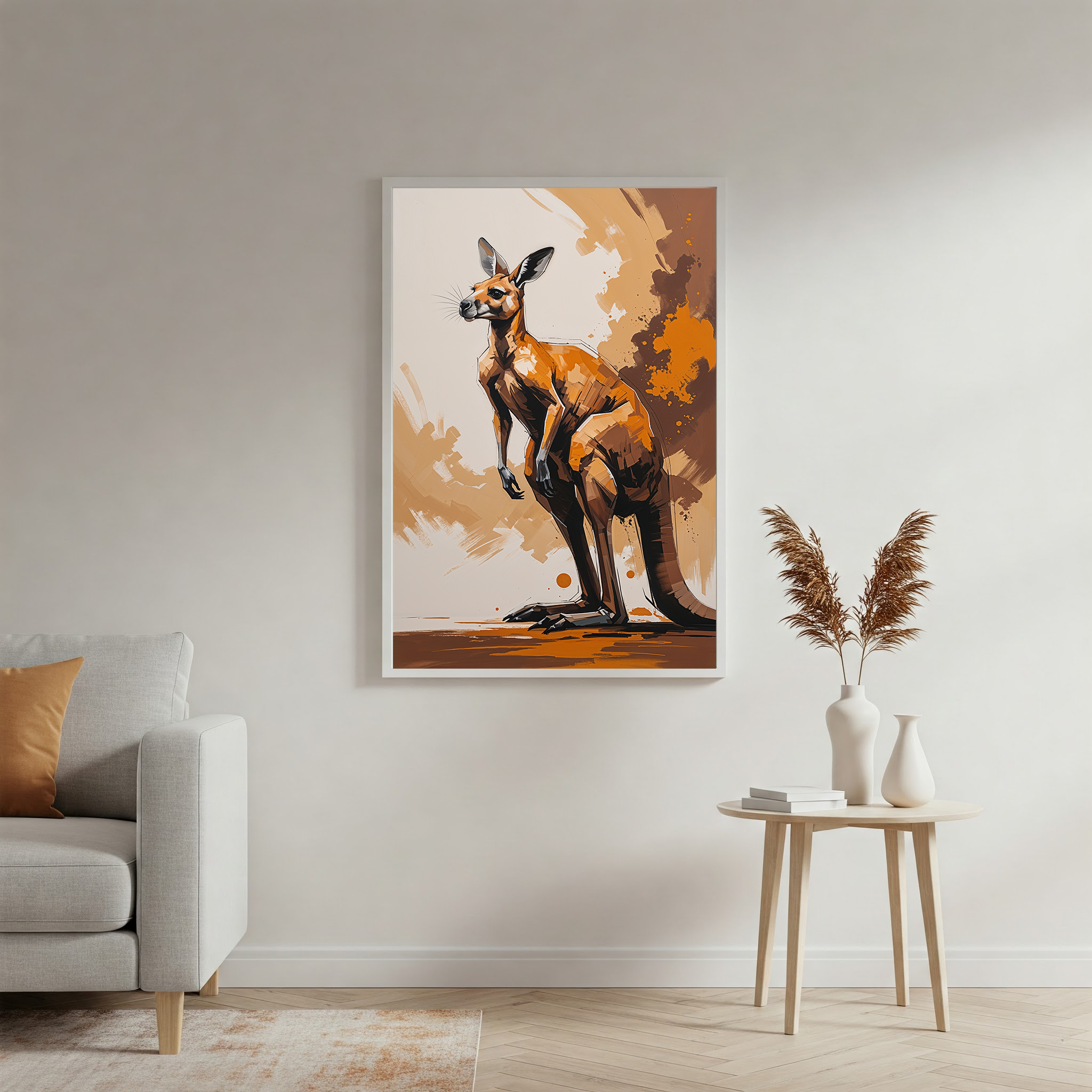 Digital Modern Abstract Kangaroo Wall Art | Digital Download