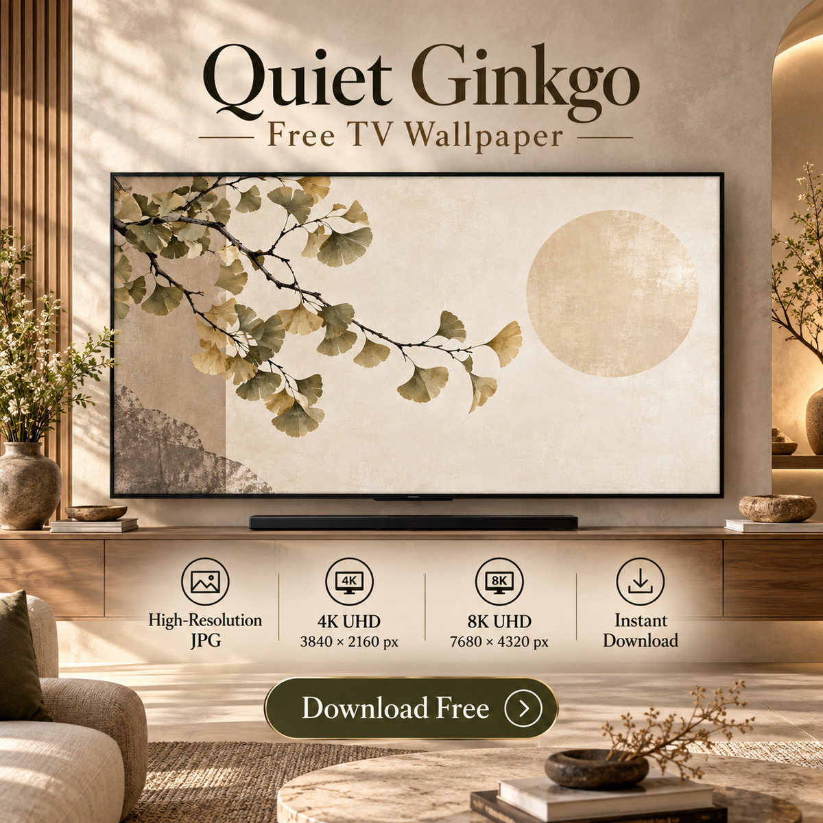 Quiet Ginkgo – Free 4K & 8K TV Wallpaper