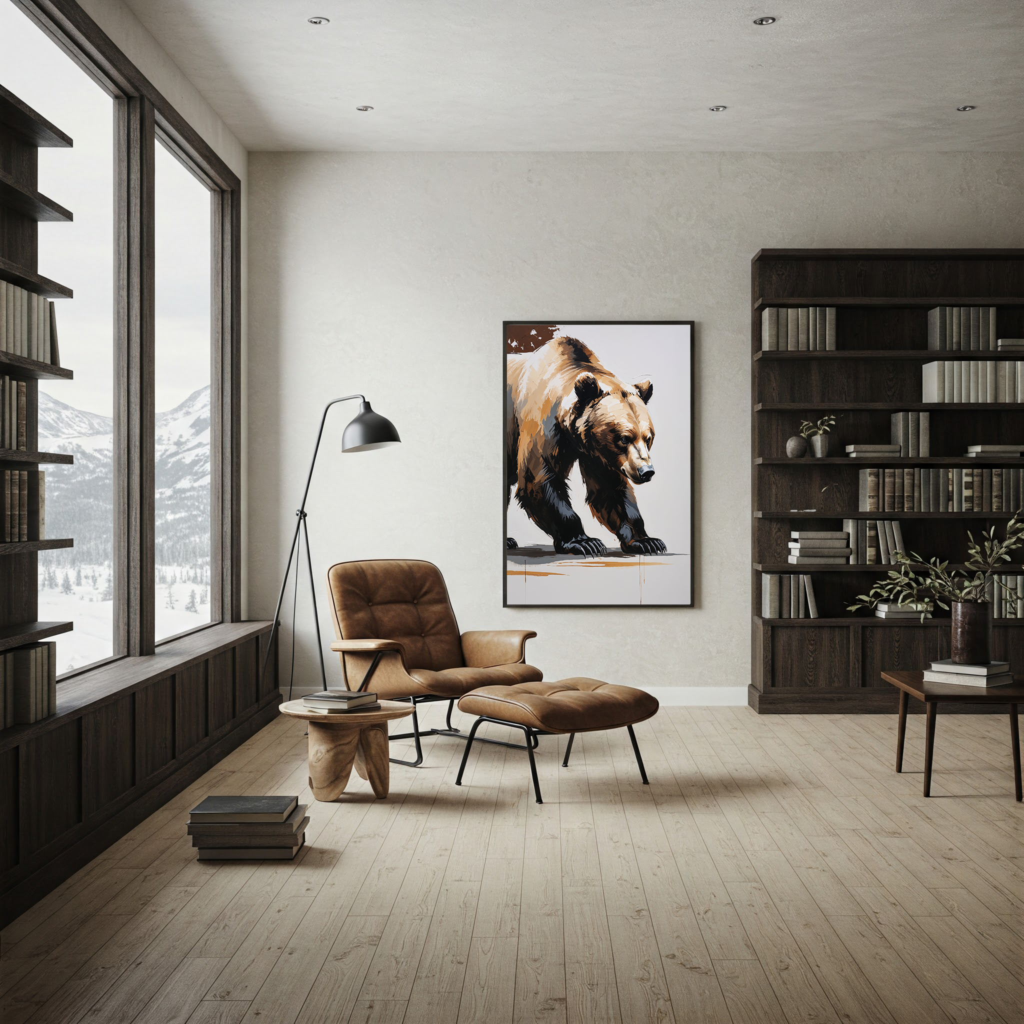 Abstract bear digital art print by Reflectionare featuring modern wildlife wall decor with vibrant, artistic bear illustrations.