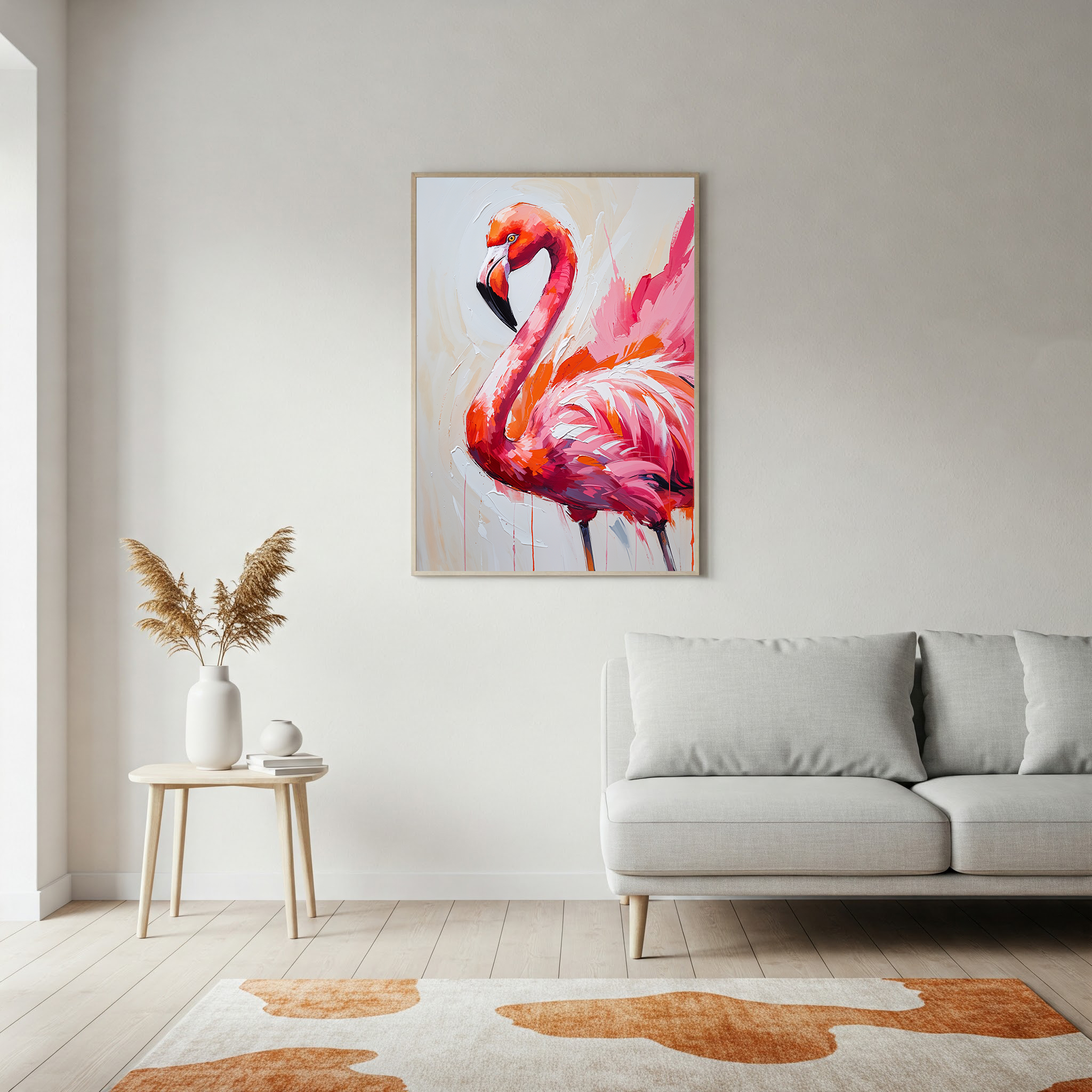 Abstract Flamingo Wall Art II | Digital Download