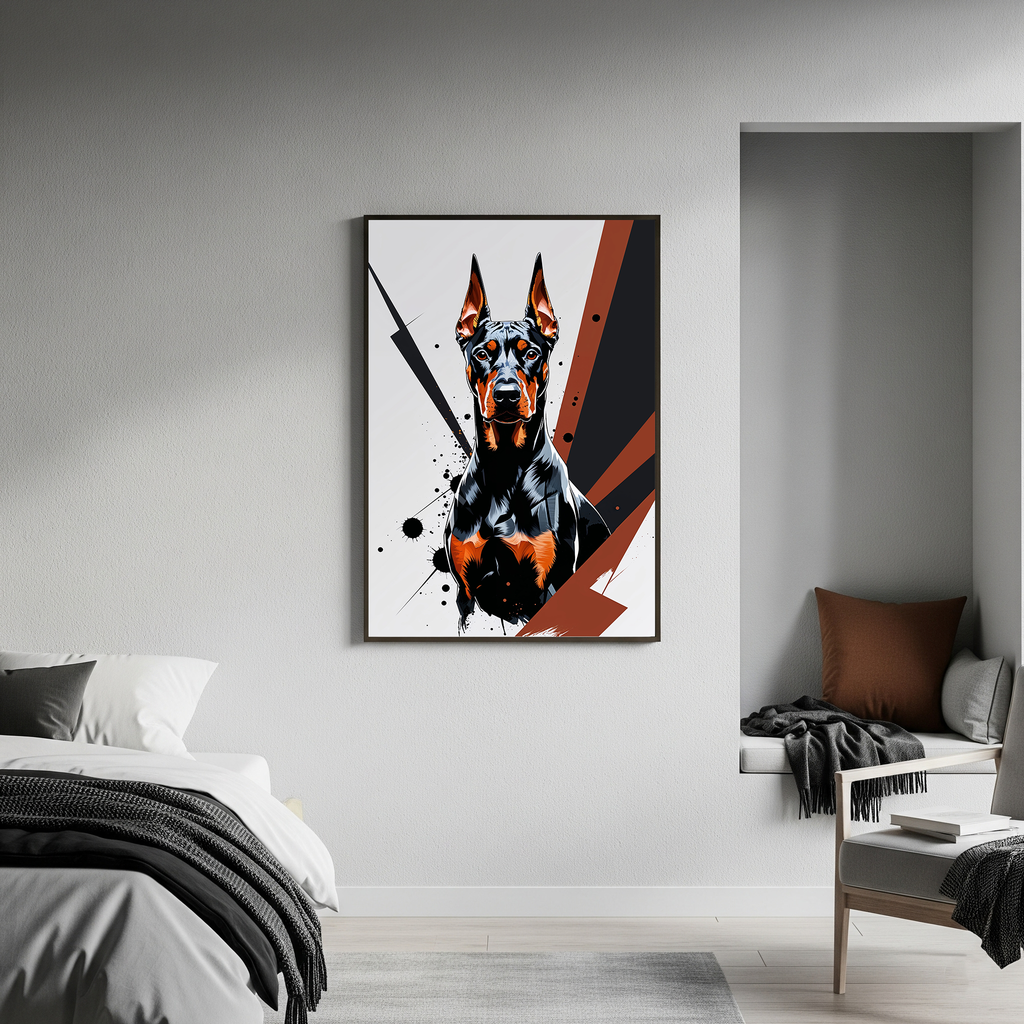 Geometric Doberman Art Print - Digital Download