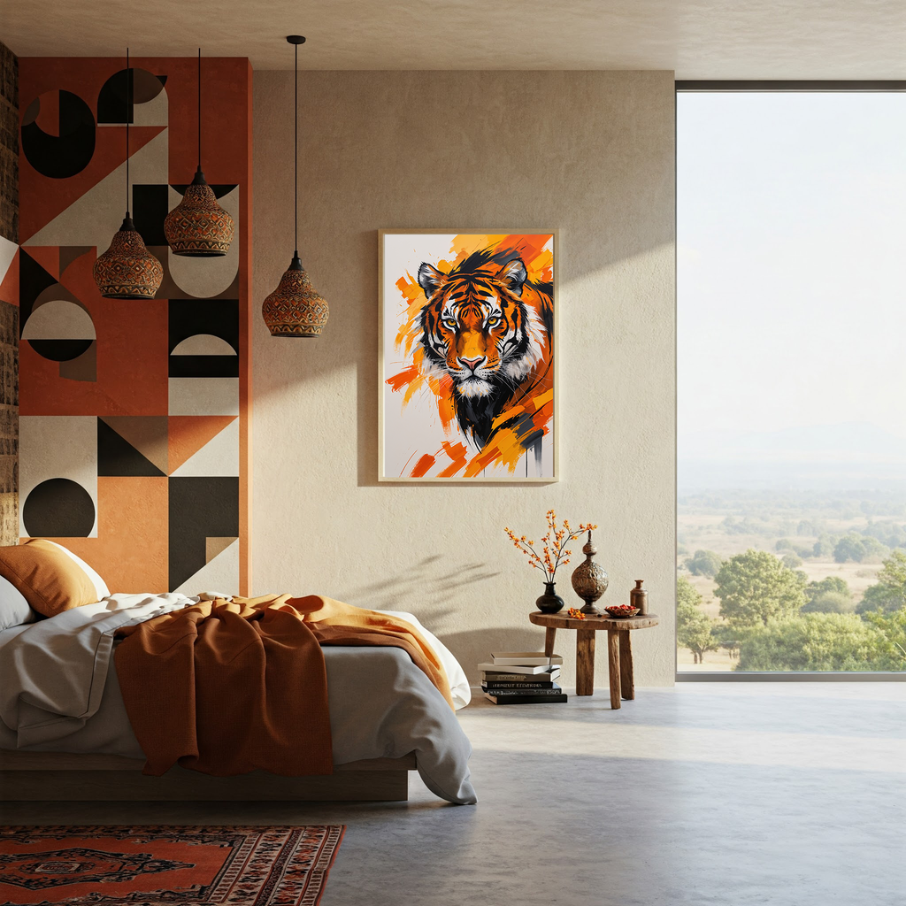 Abstract Tiger Face Wall Art Print | Digital Download