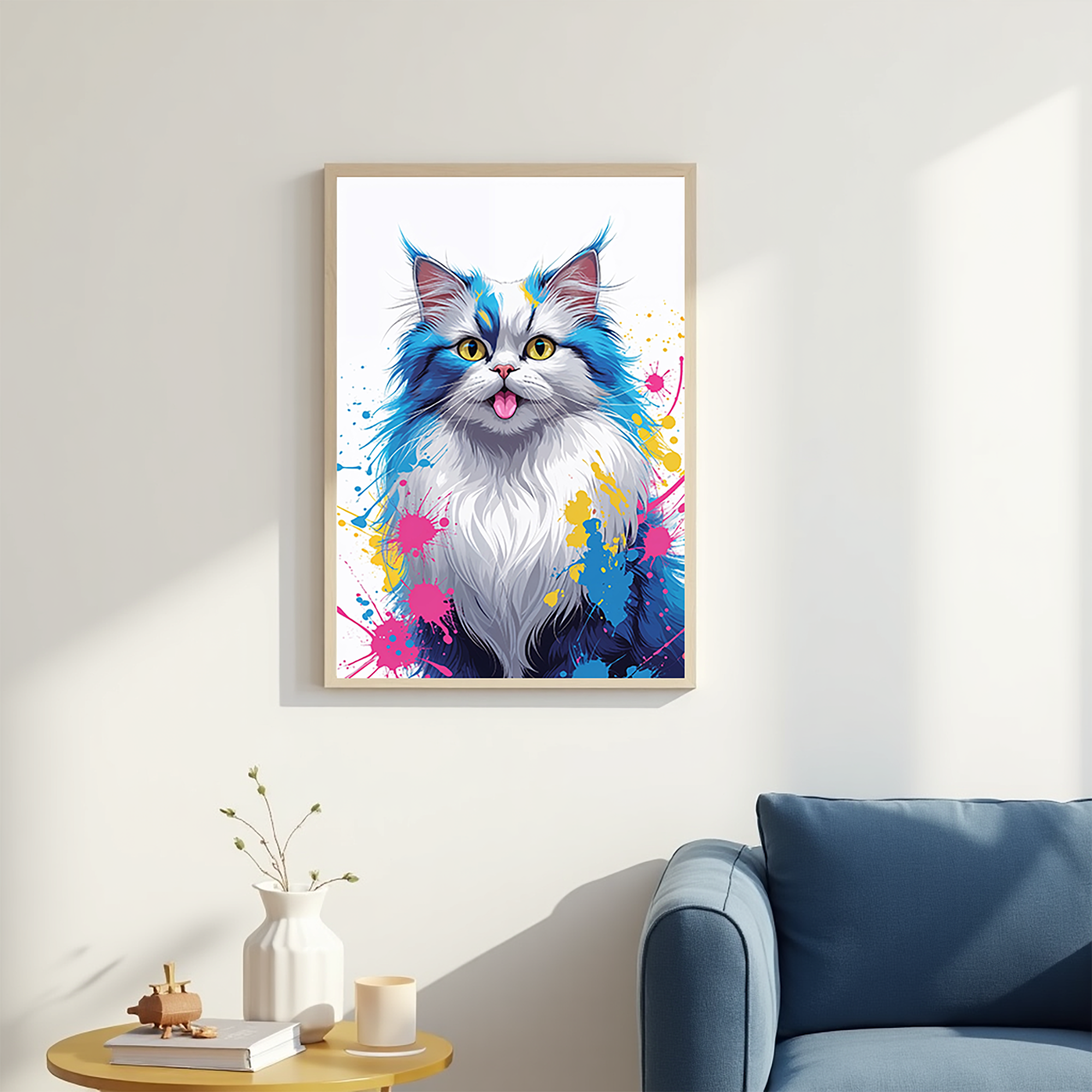 Color Cat digital art by Reflectionare featuring vibrant, abstract feline imagery in bright, dynamic colors.