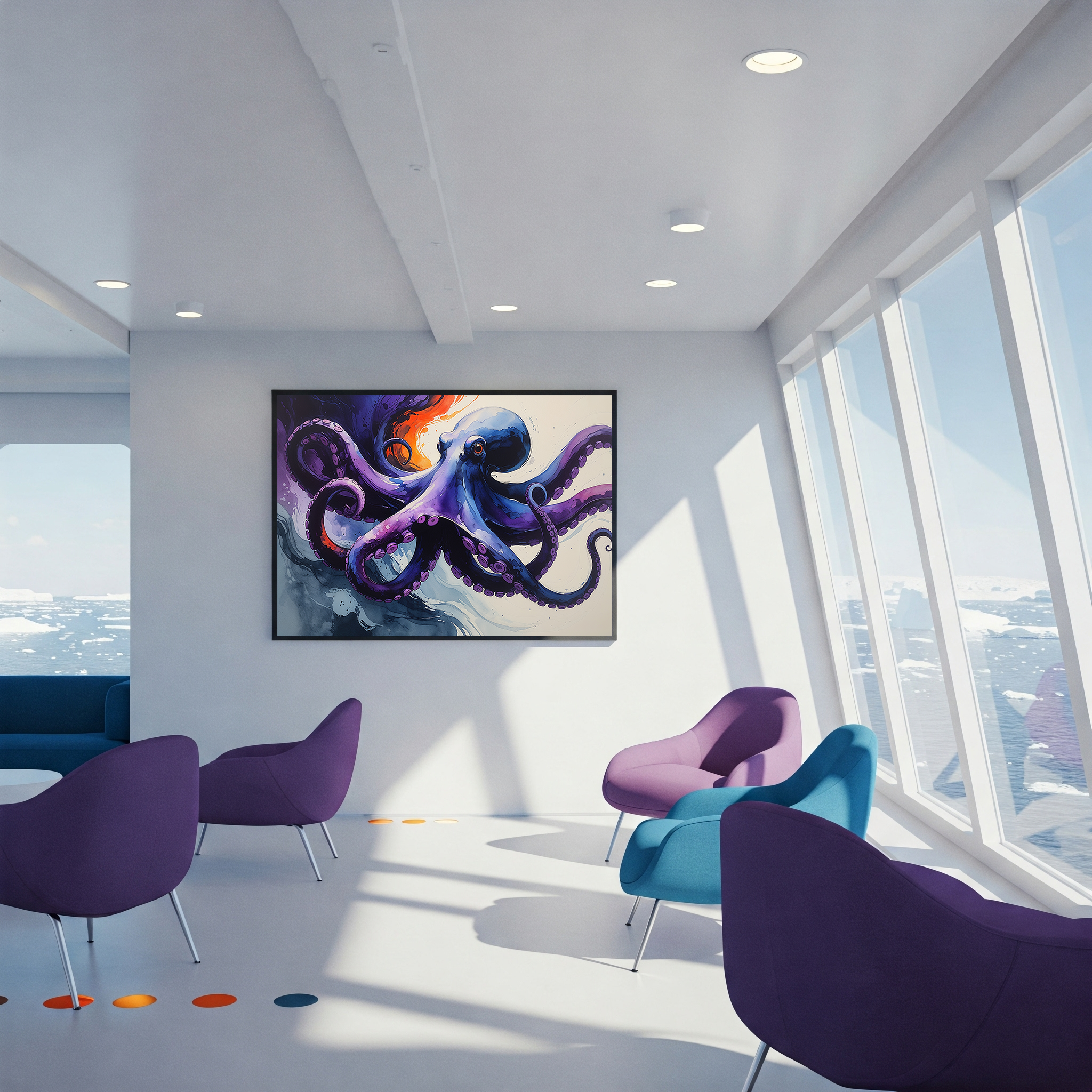 Colorful Watercolor Octopus Wall Art | Digital Download