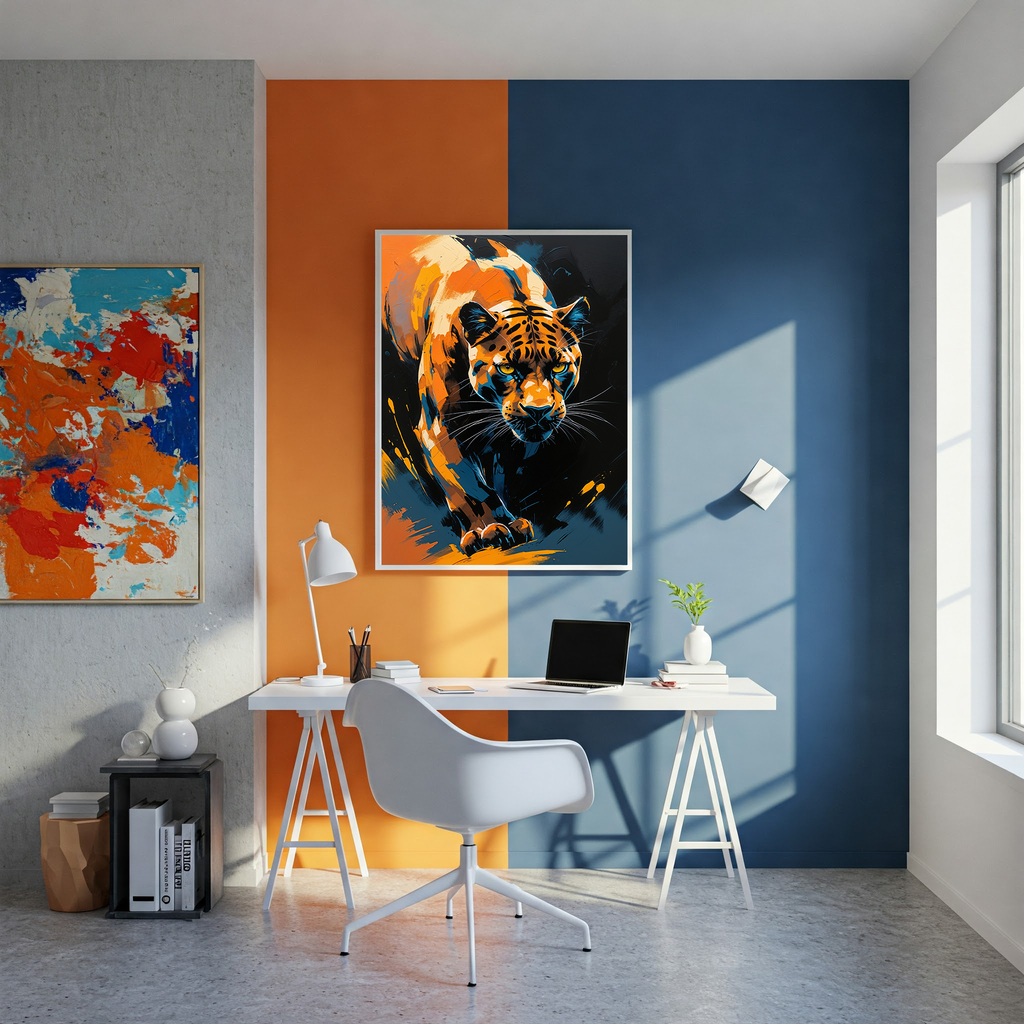 Abstract Panther Portrait Wall Art Print | Digital Download