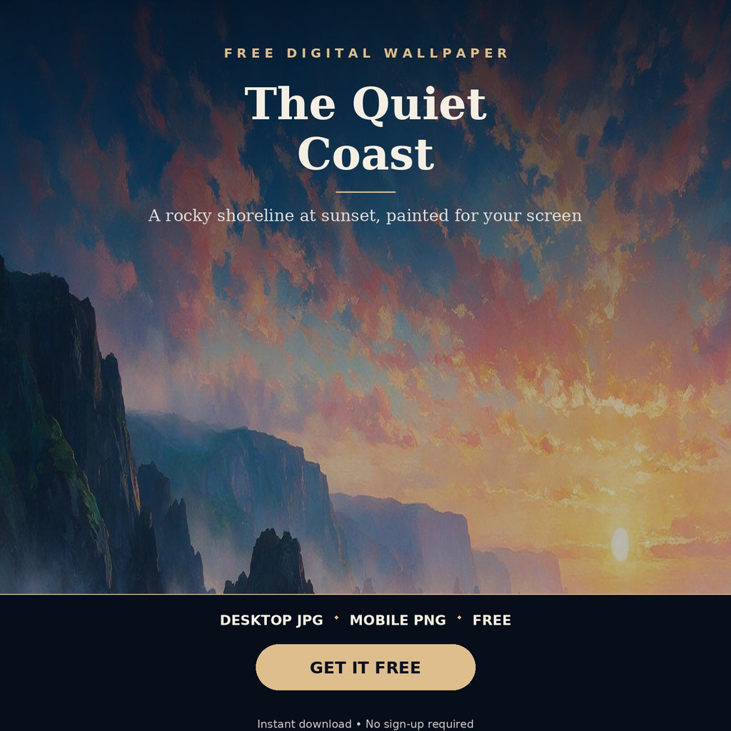 4K Coastal Sunset Ocean Wallpaper | Free Digital Download — styled gallery preview