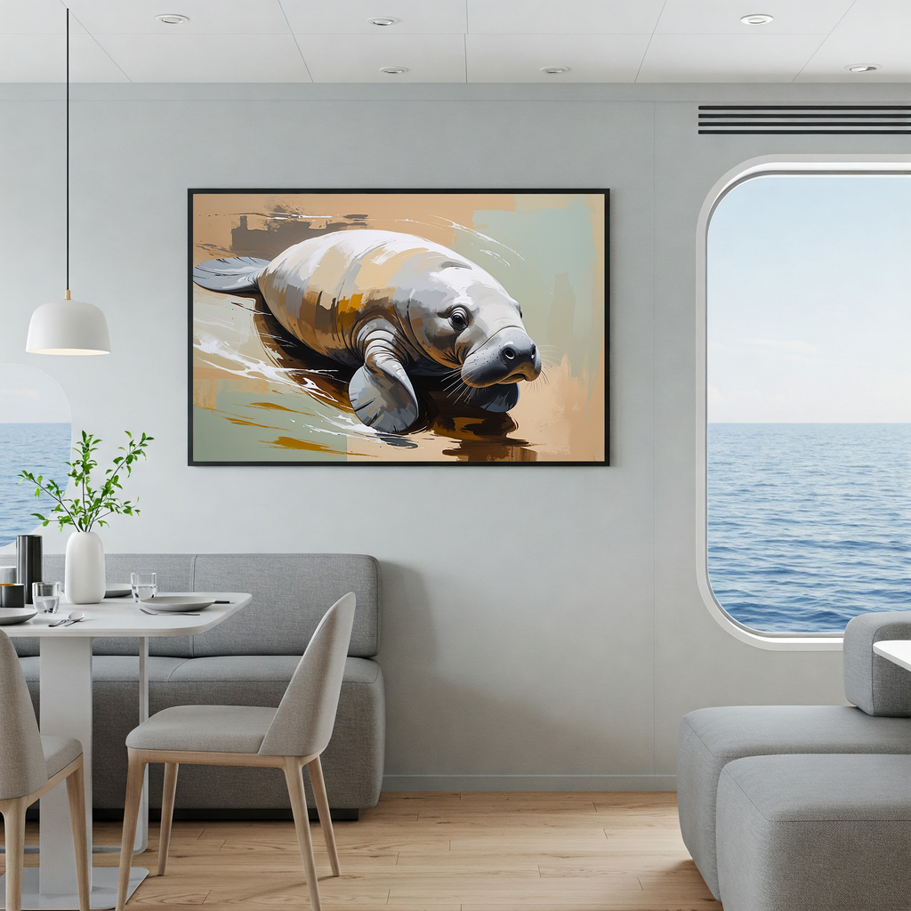Abstract Manatee Painting Wall Art | Digital Download