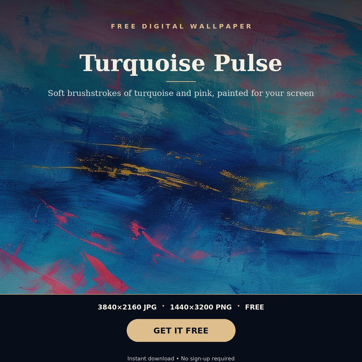 Turquoise Pulse instant download wallpaper preview