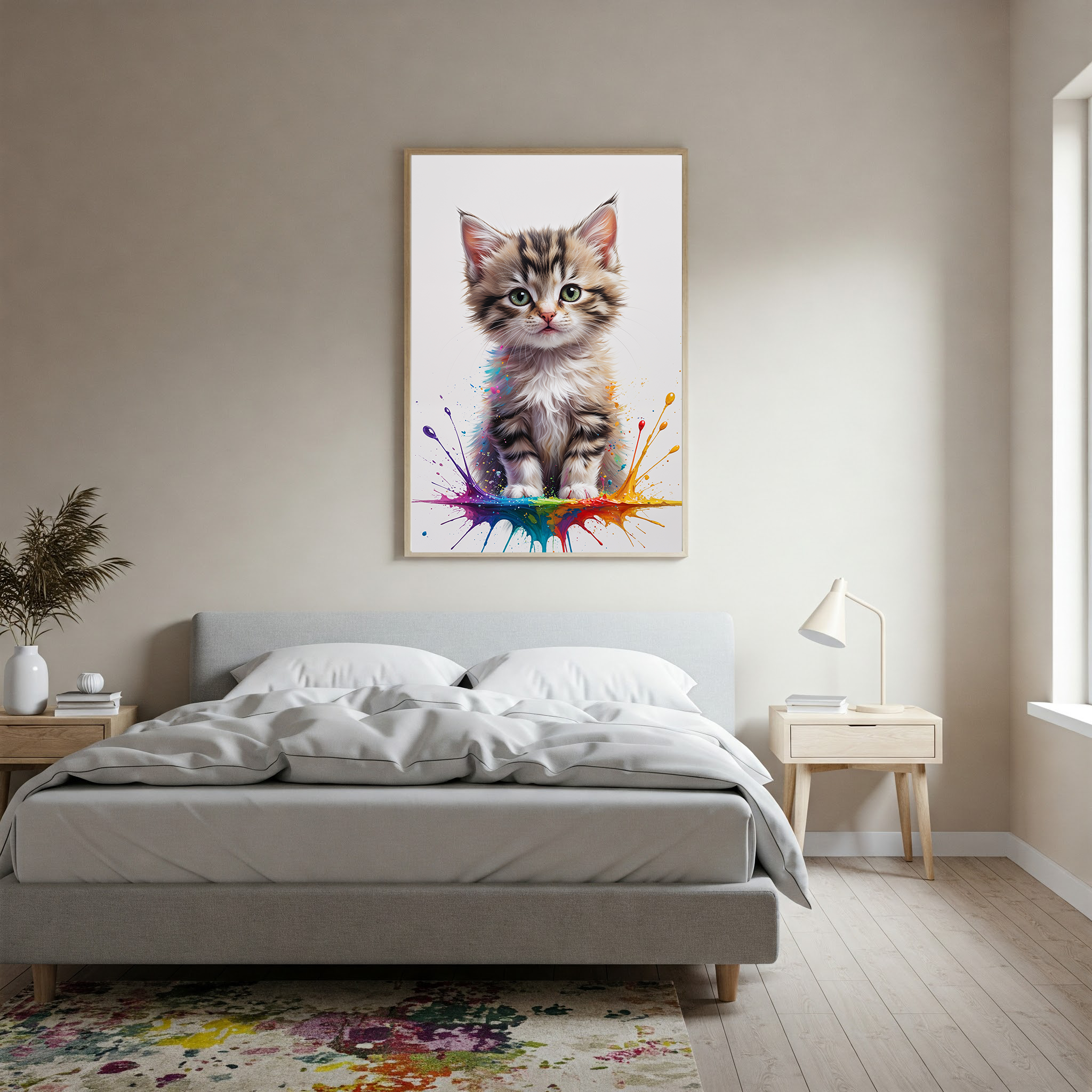 Colorful Kitten II Art | Digital Download Print
