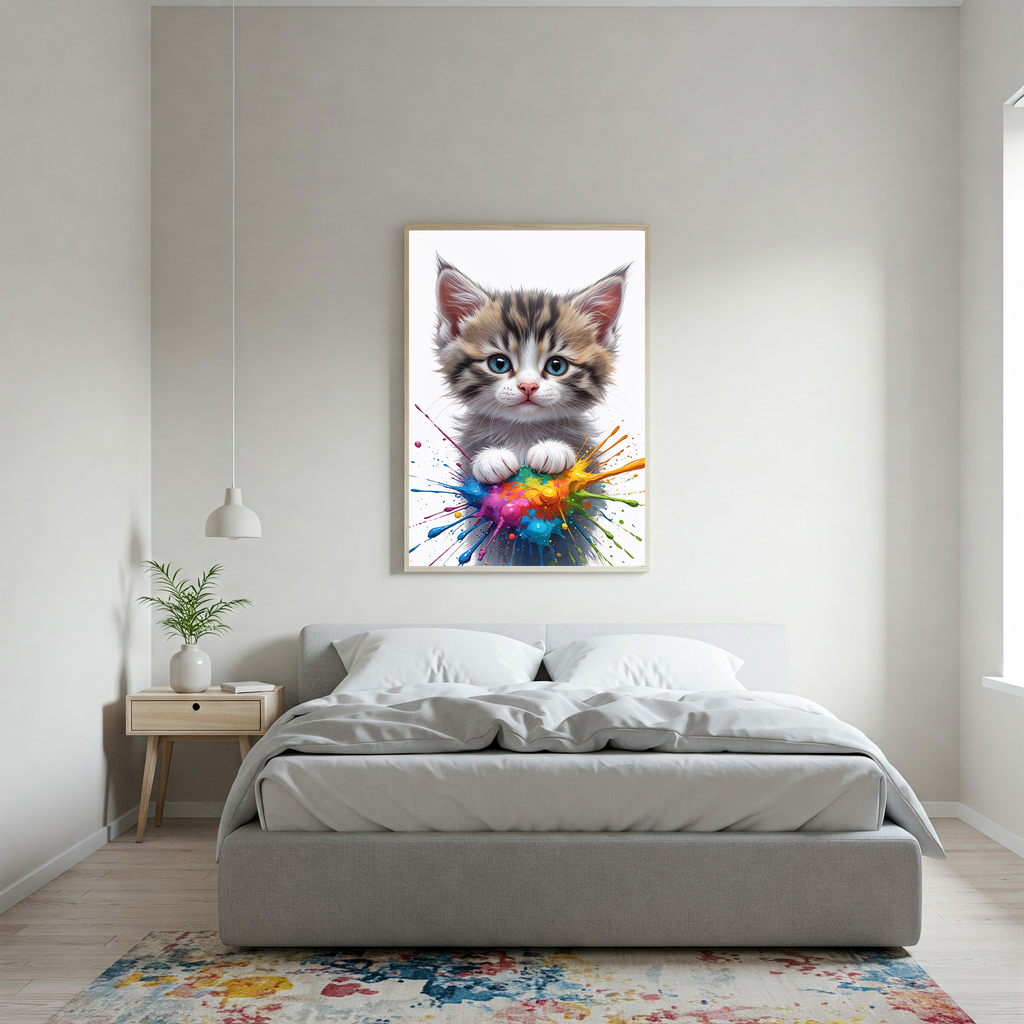 Colorful Kitten Art | Digital Download Print