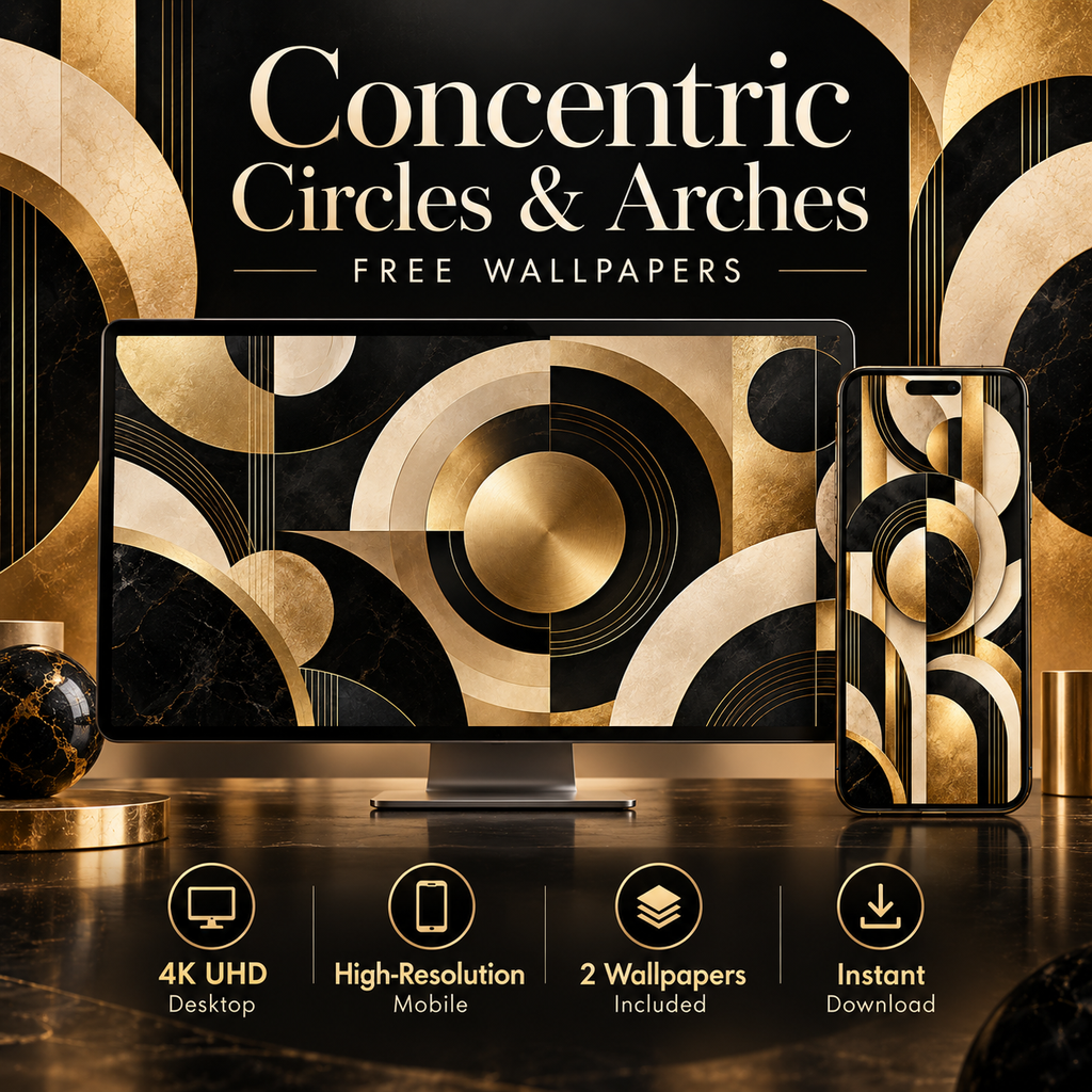 Concentric Circles & Arches – Free 4K Wallpaper | Digital Download