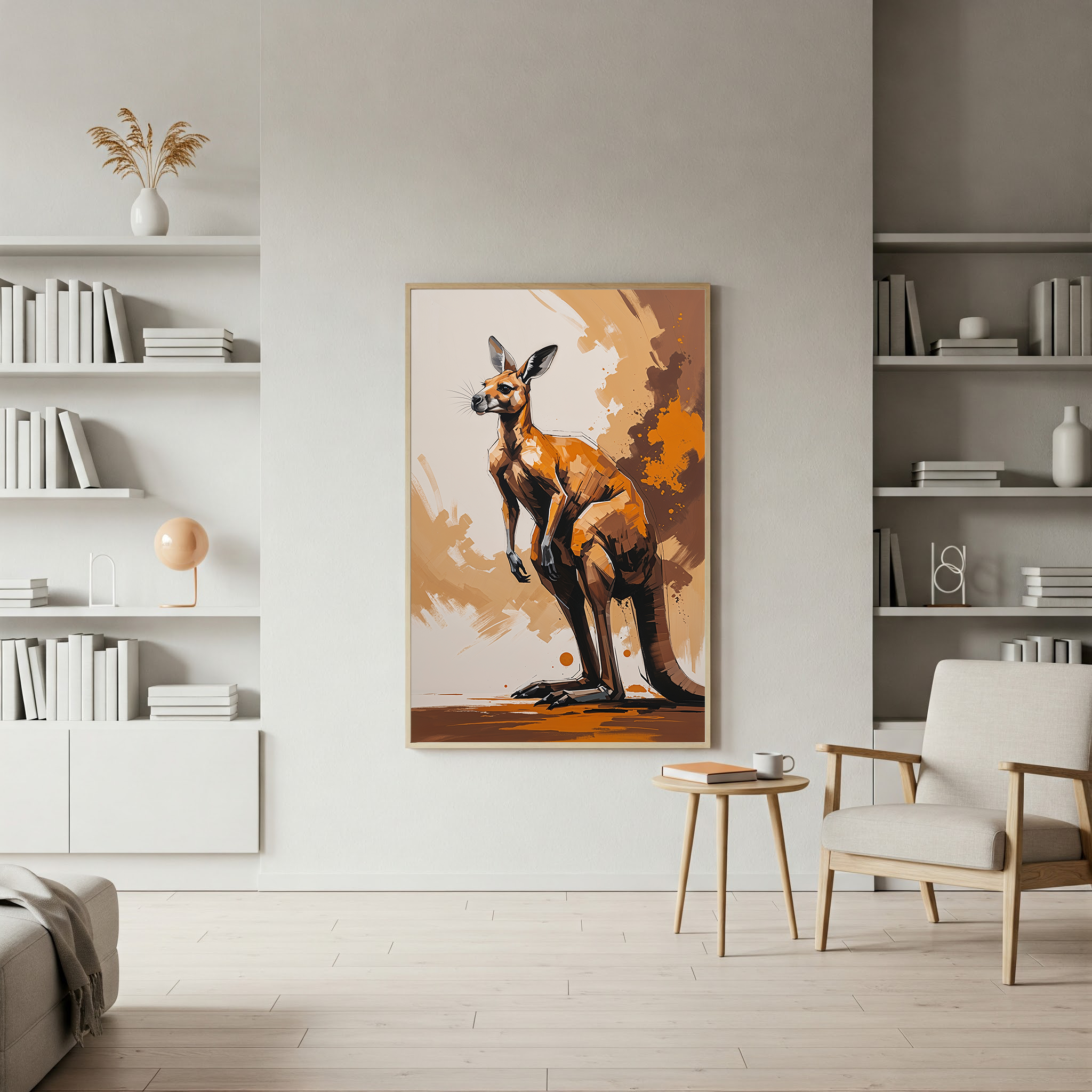 Digital Modern Abstract Kangaroo Wall Art | Digital Download