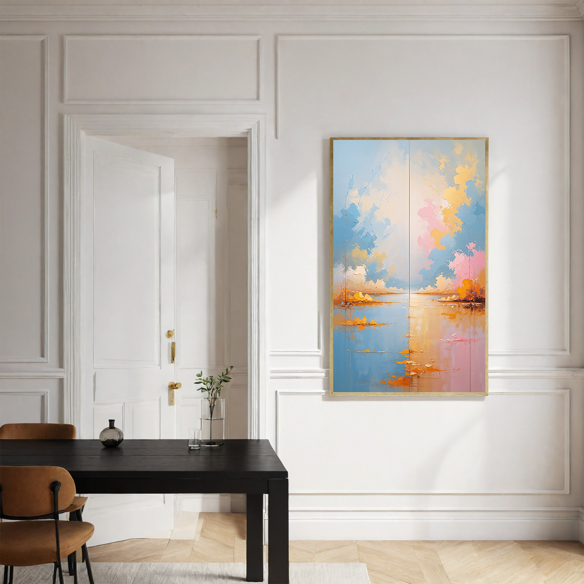 Twin Horizons Pastel Landscape Wall Art | Digital Download