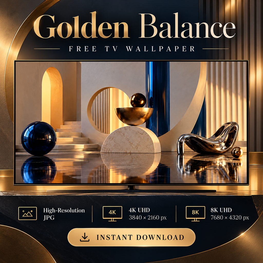 Golden Balance – Free 4K & 8K TV Wallpaper