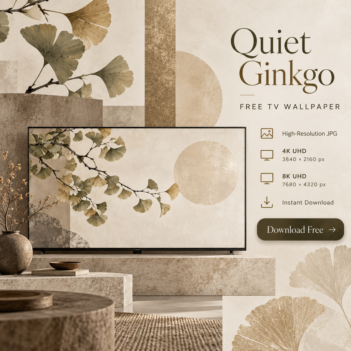 Quiet Ginkgo – Free 4K & 8K TV Wallpaper