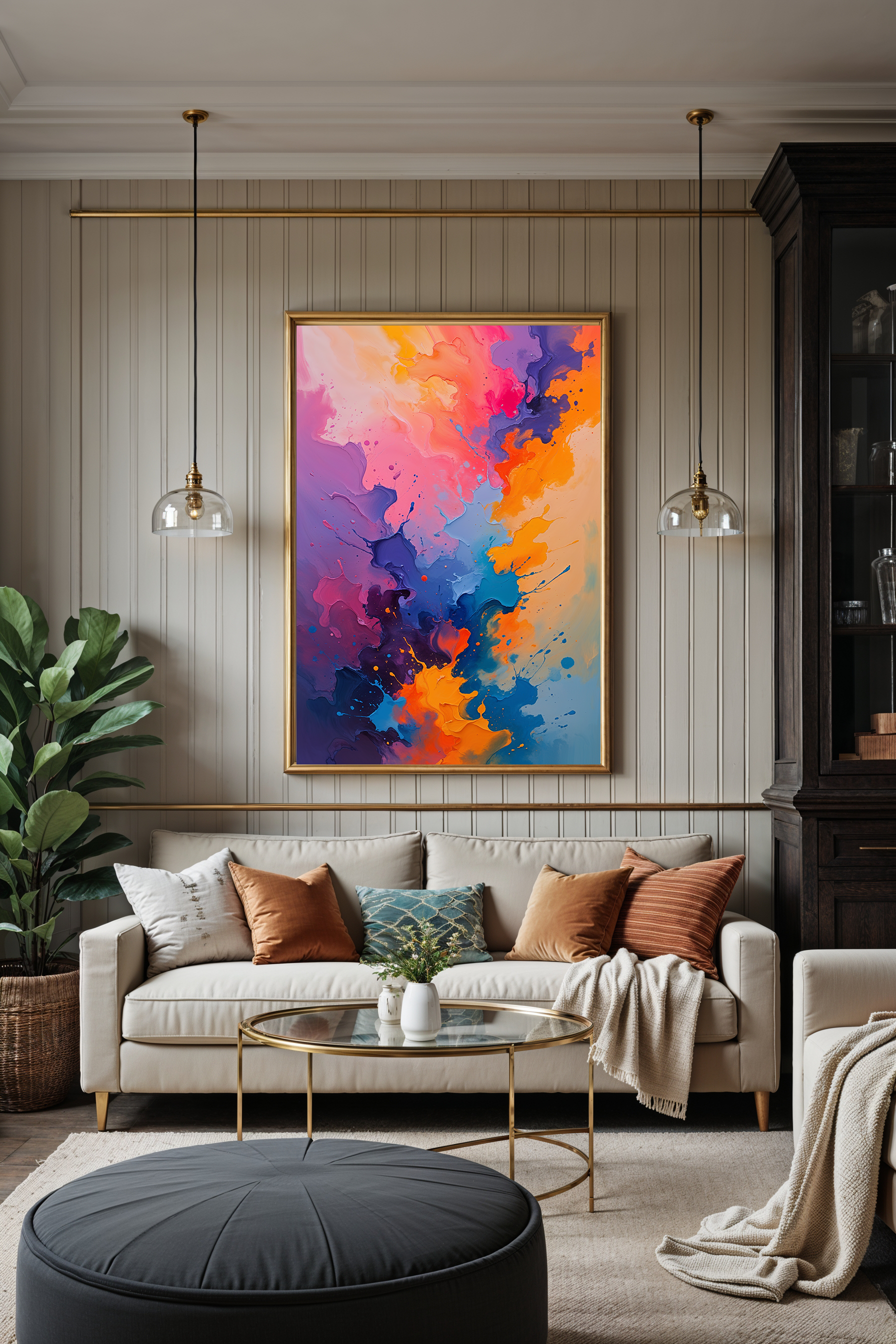 Abstract Paint Splash Colorful Wall Art | Digital Download